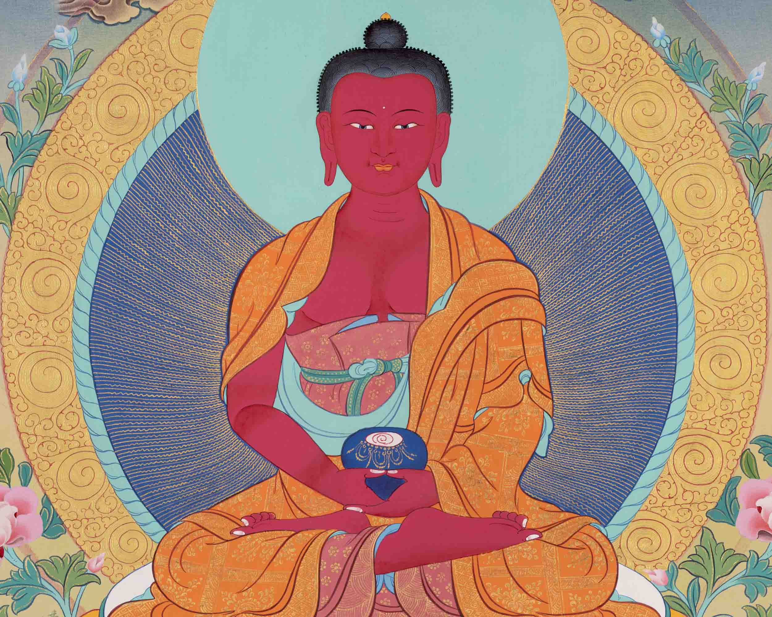 Religious Amitabha Buddha Thangka | Buddhist Art