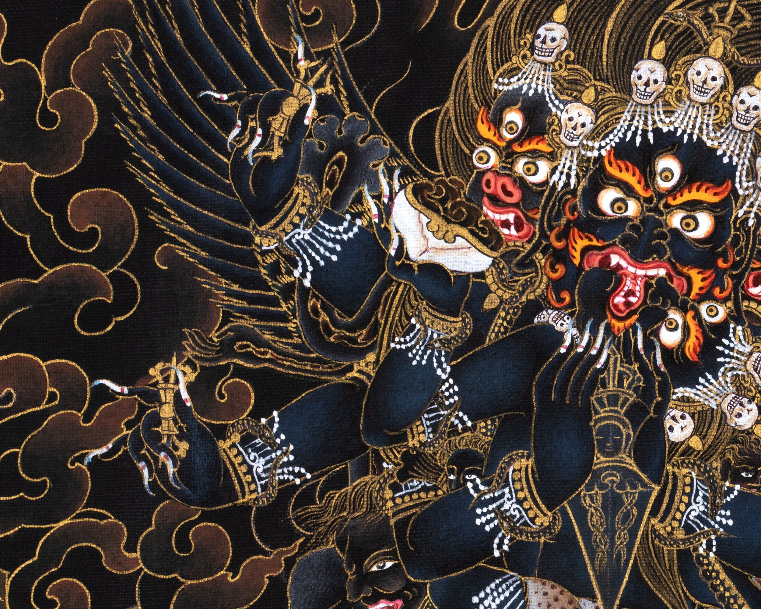 Vajrakilaya Thangka | Dorje Phurba | 24K Gold Tibetan Yidam Art