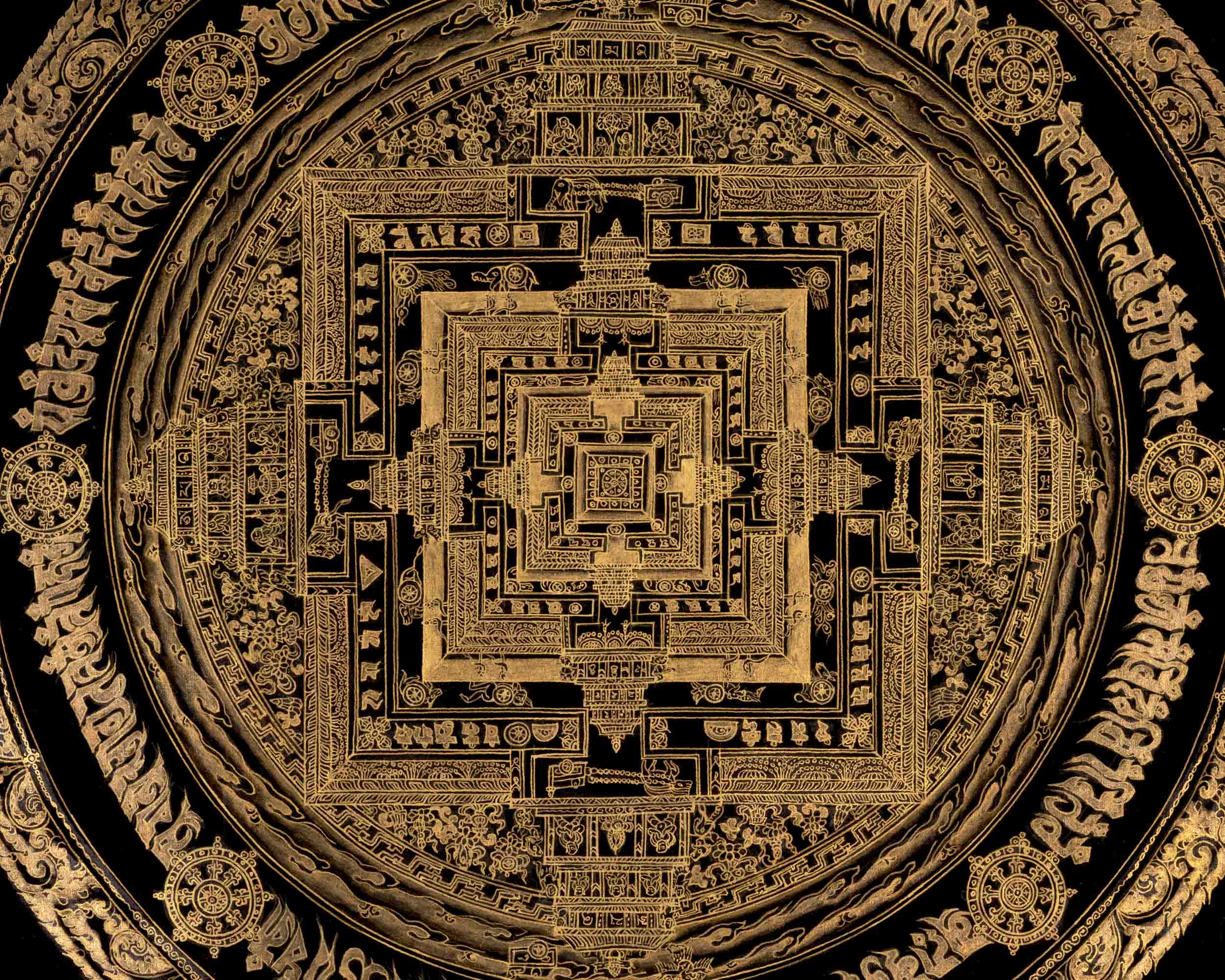 Kalachakra Mandala | Handpainted Tibetan Thangka | Wall Decors