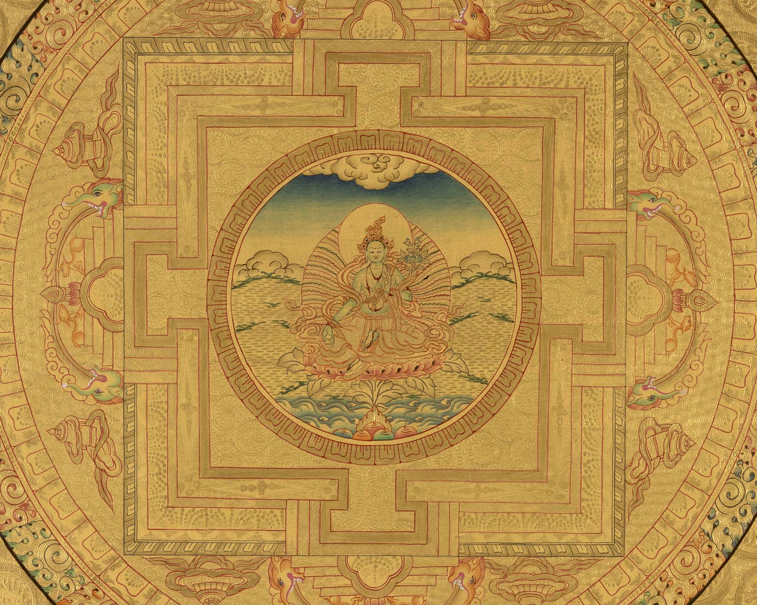 Green Tara Mandala |Tara Goddess Thangka