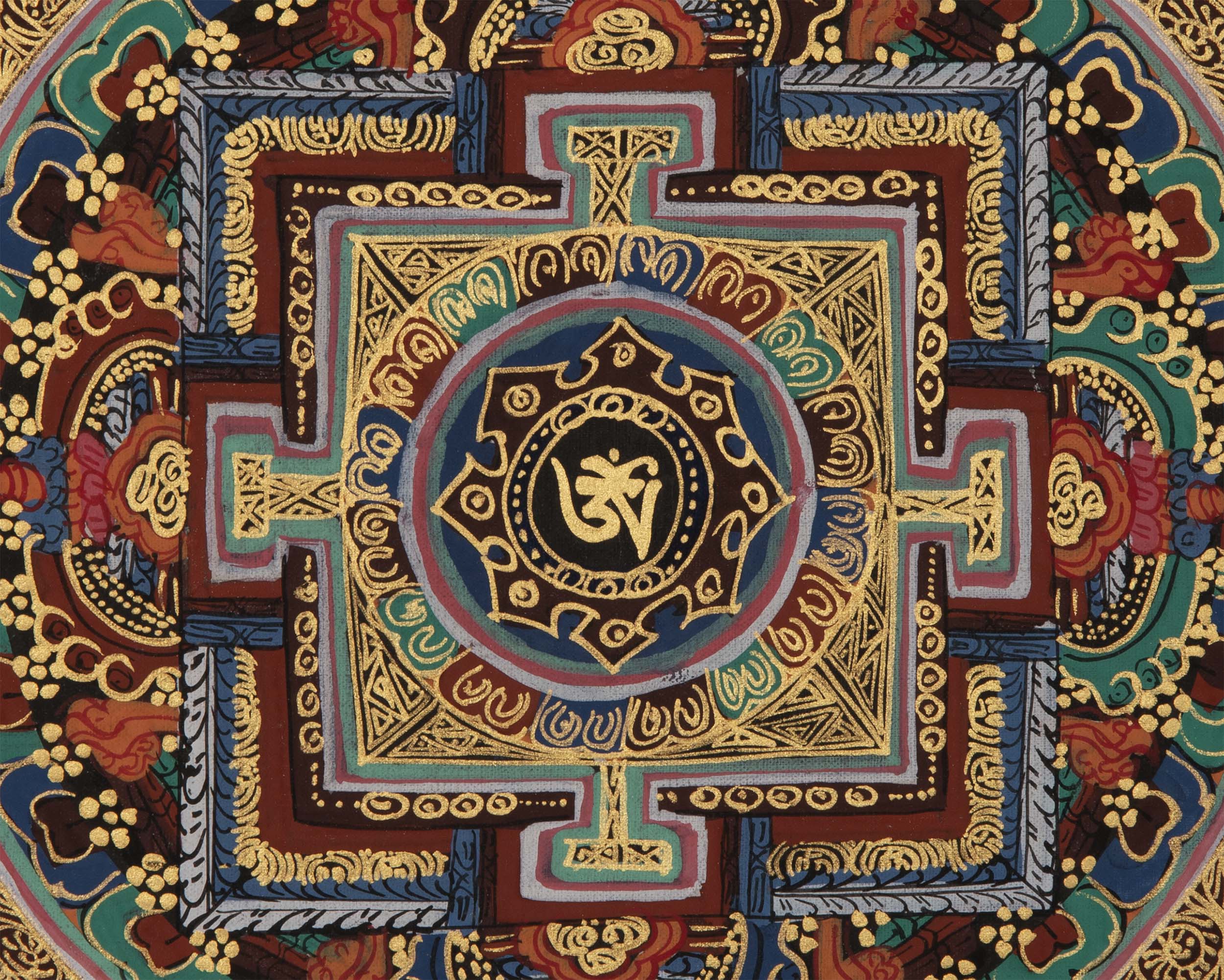 Mantra Mandala Thangka | Religious Buddhist Art