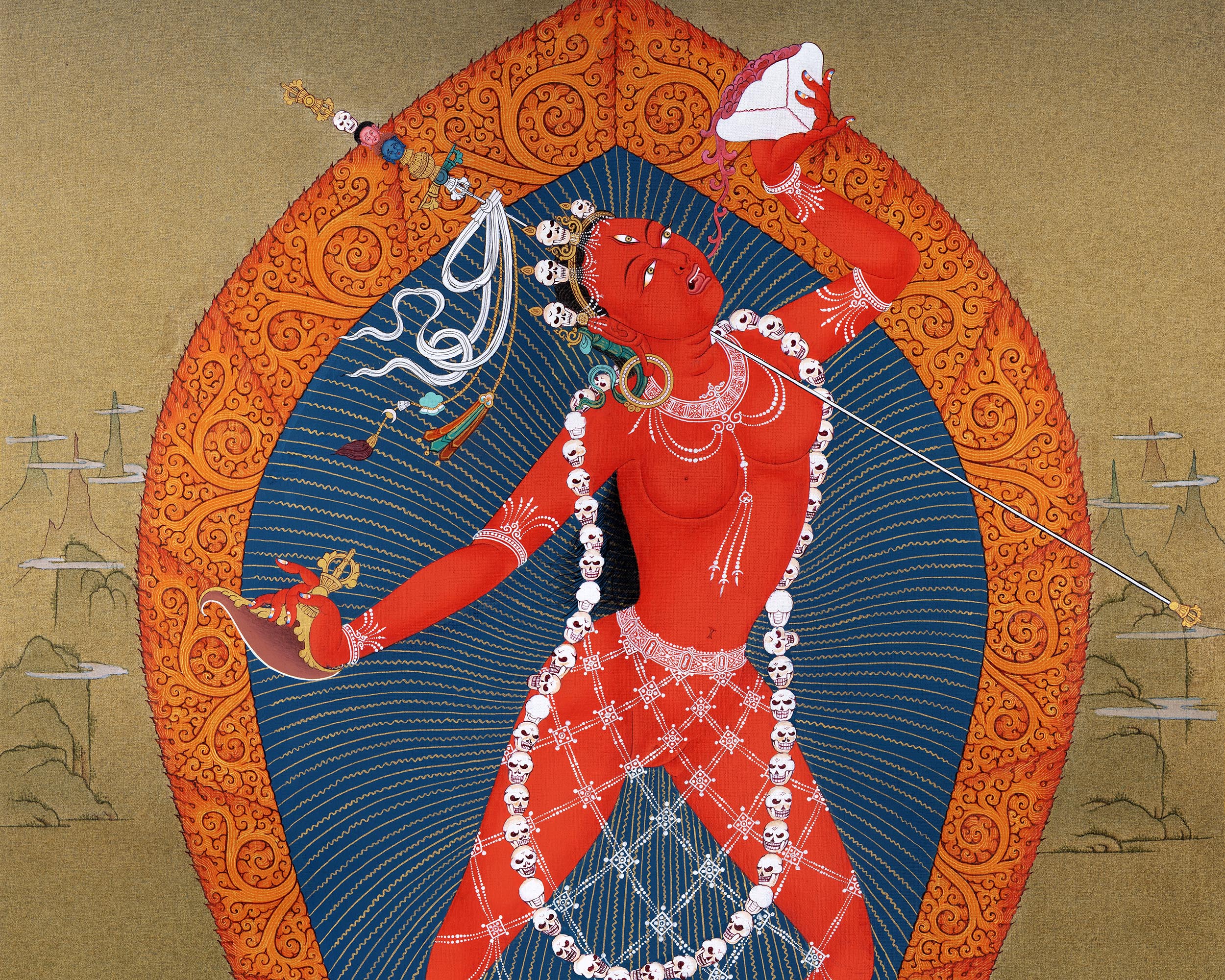 Red Vajrayogini Thangka | Wrathful Deity | Dakini Art Painting