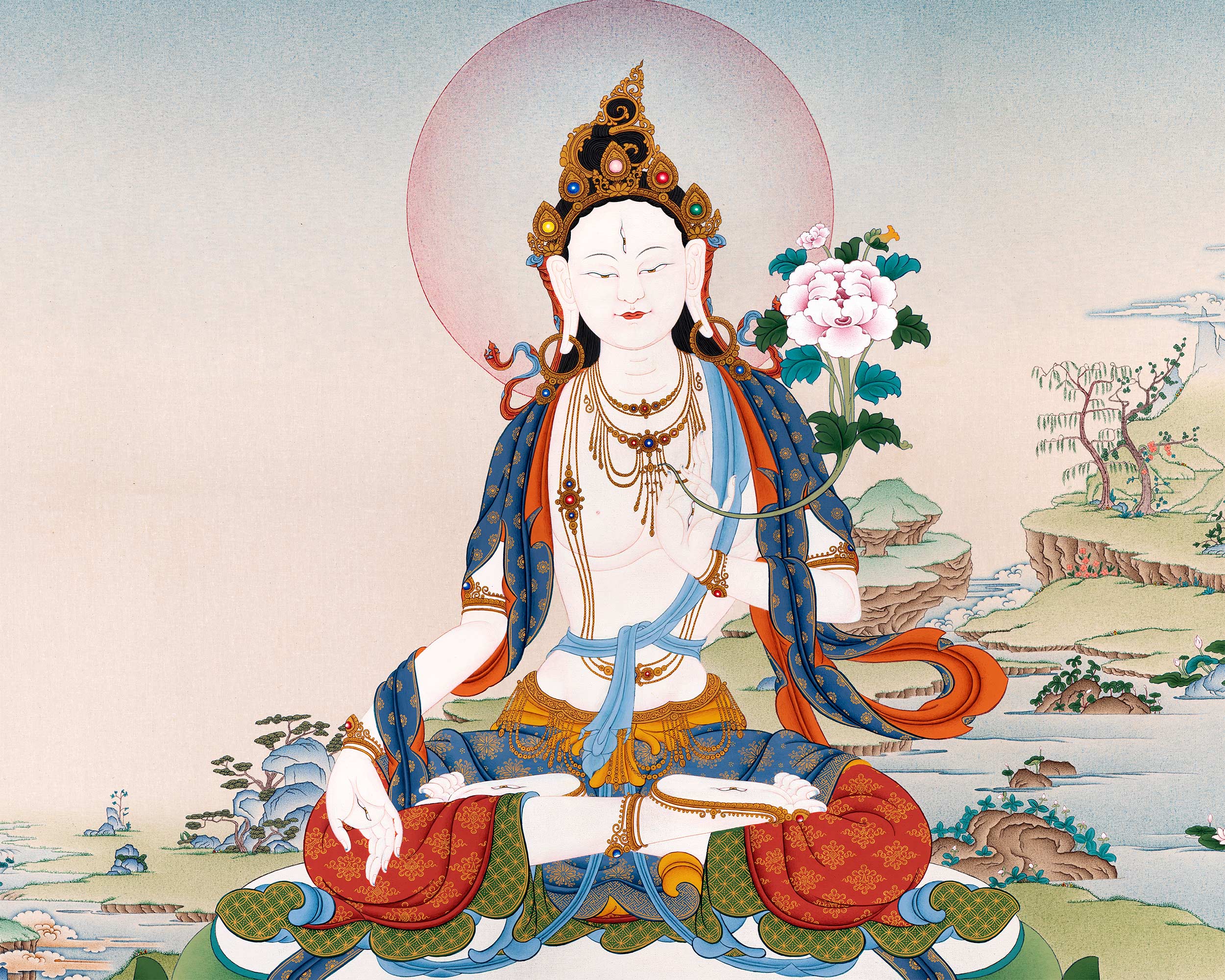 thangka print white tara