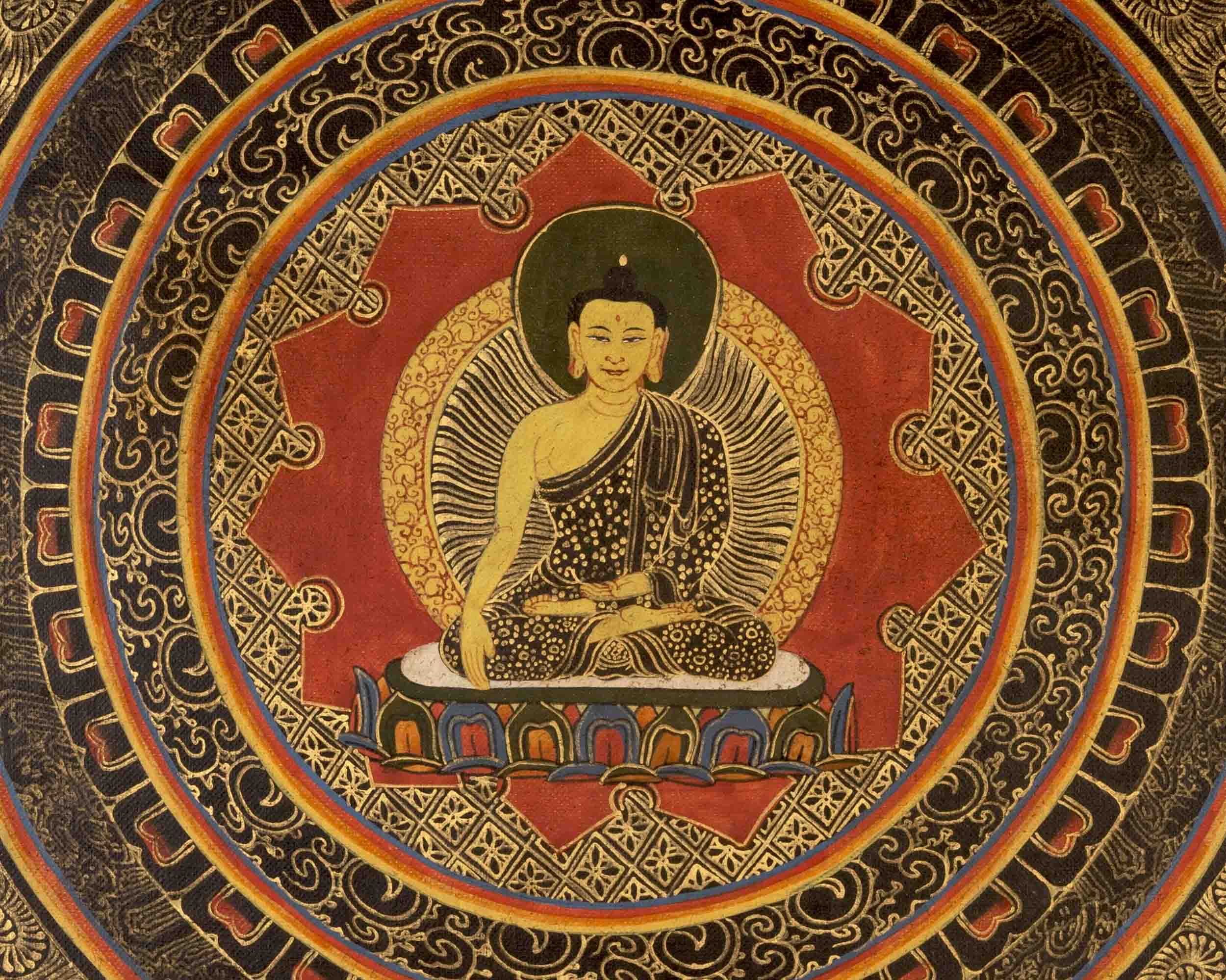 Buddha Shakyamuni Mandala | Traditional Tibetan Thangka | Wall Decors