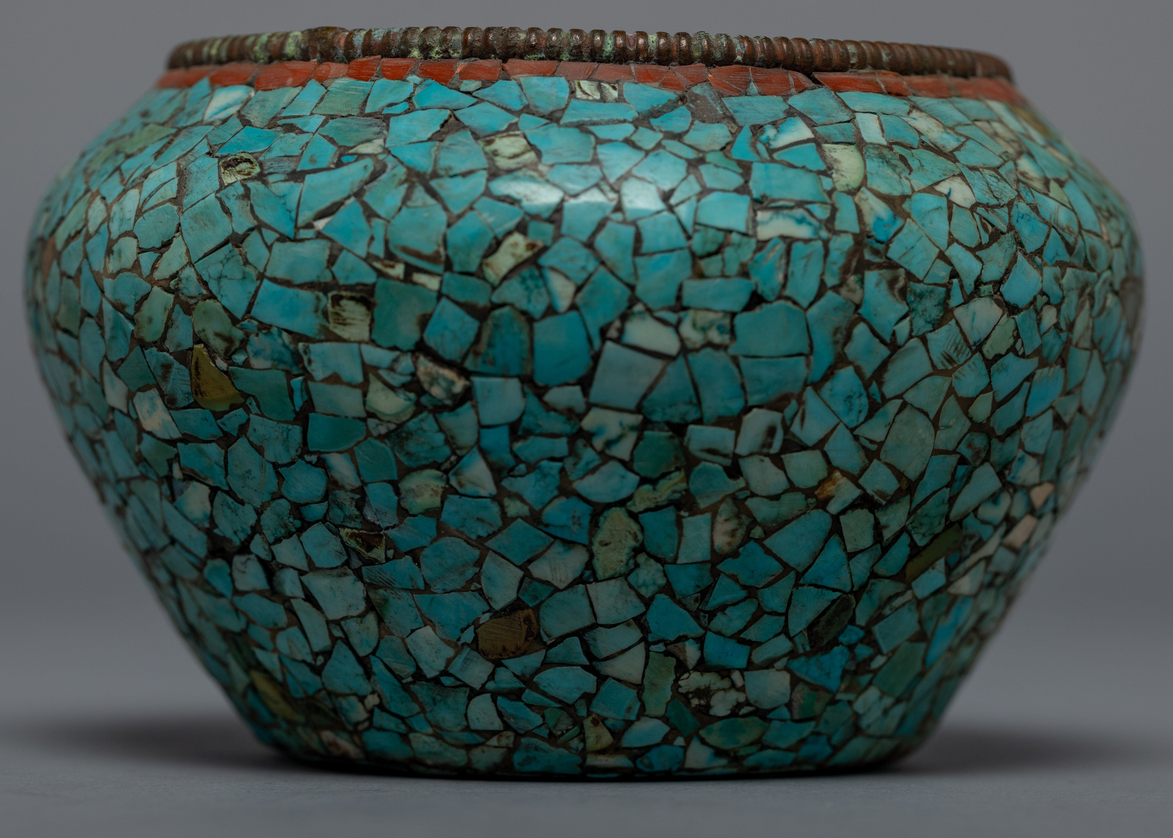 Turquoise Rice Bowl | Religious Buddhist Offering | Home Decor