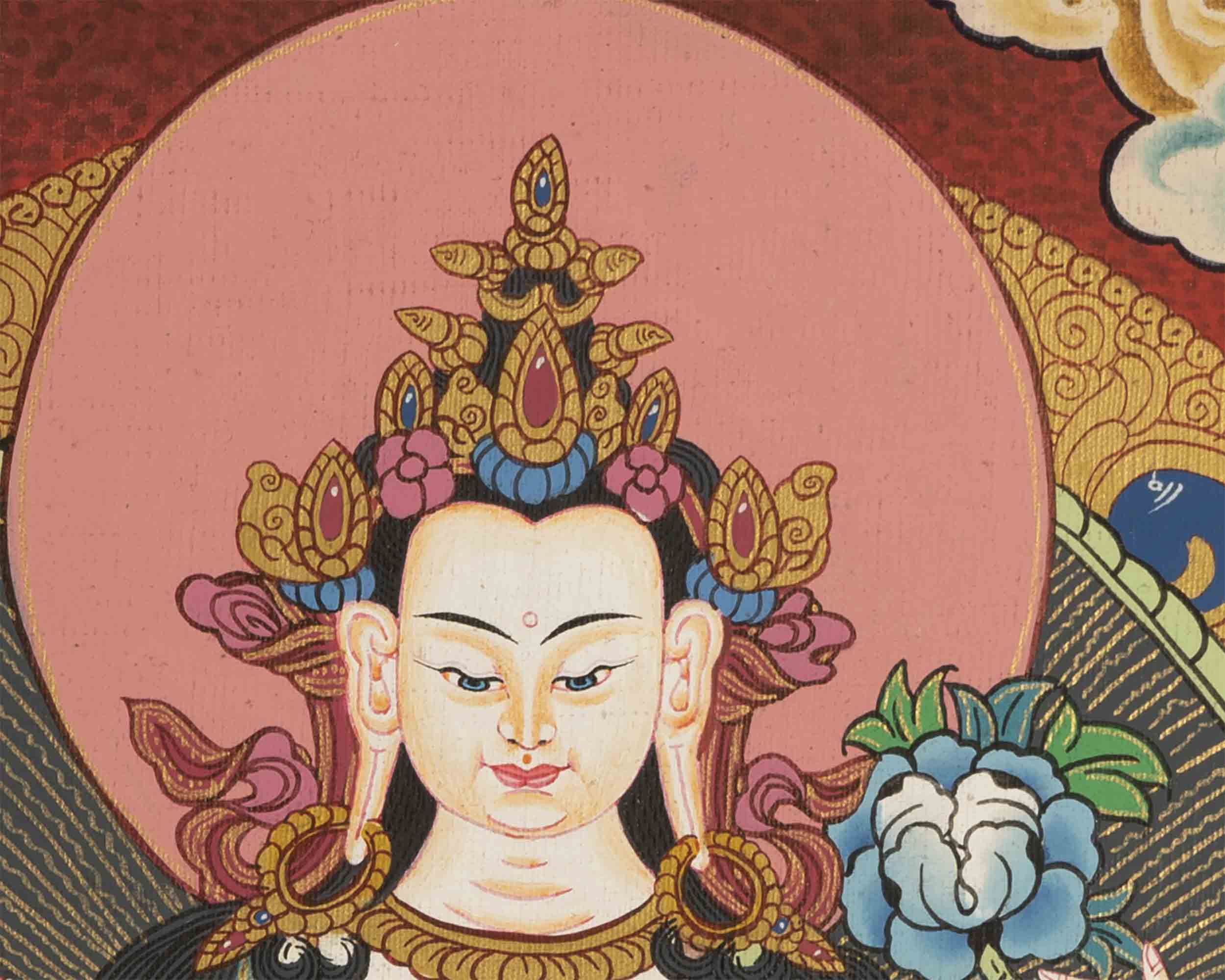 Avalokiteshvara Chengrezig Thangka | Vajrayana Buddhism Painting