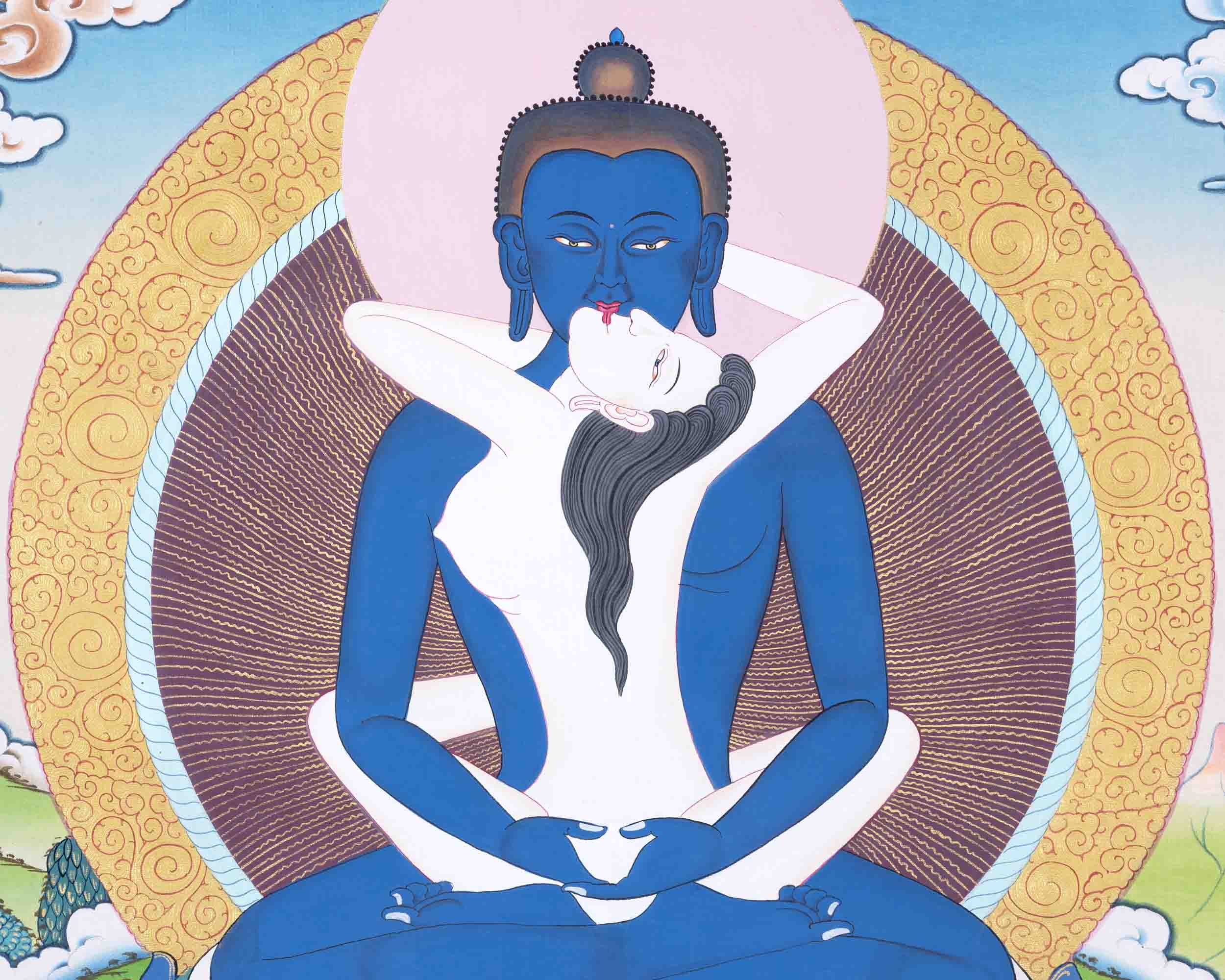 Yab Yum Buddha Thangka | Samantabhadra | Traditional Wall Decors