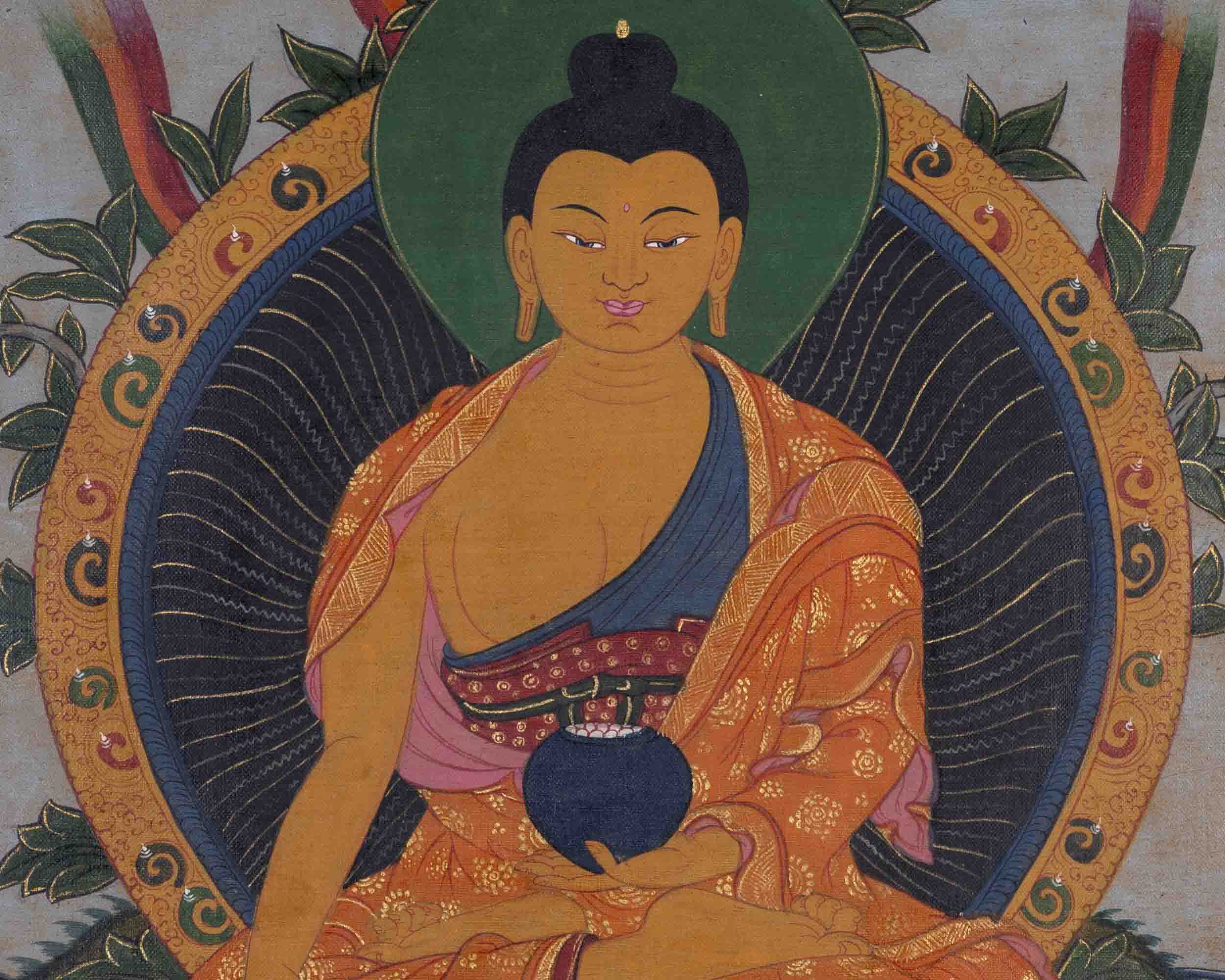 Vintage Shakyamuni Buddha Thangka | Mindfulness Meditation | Wall Decors