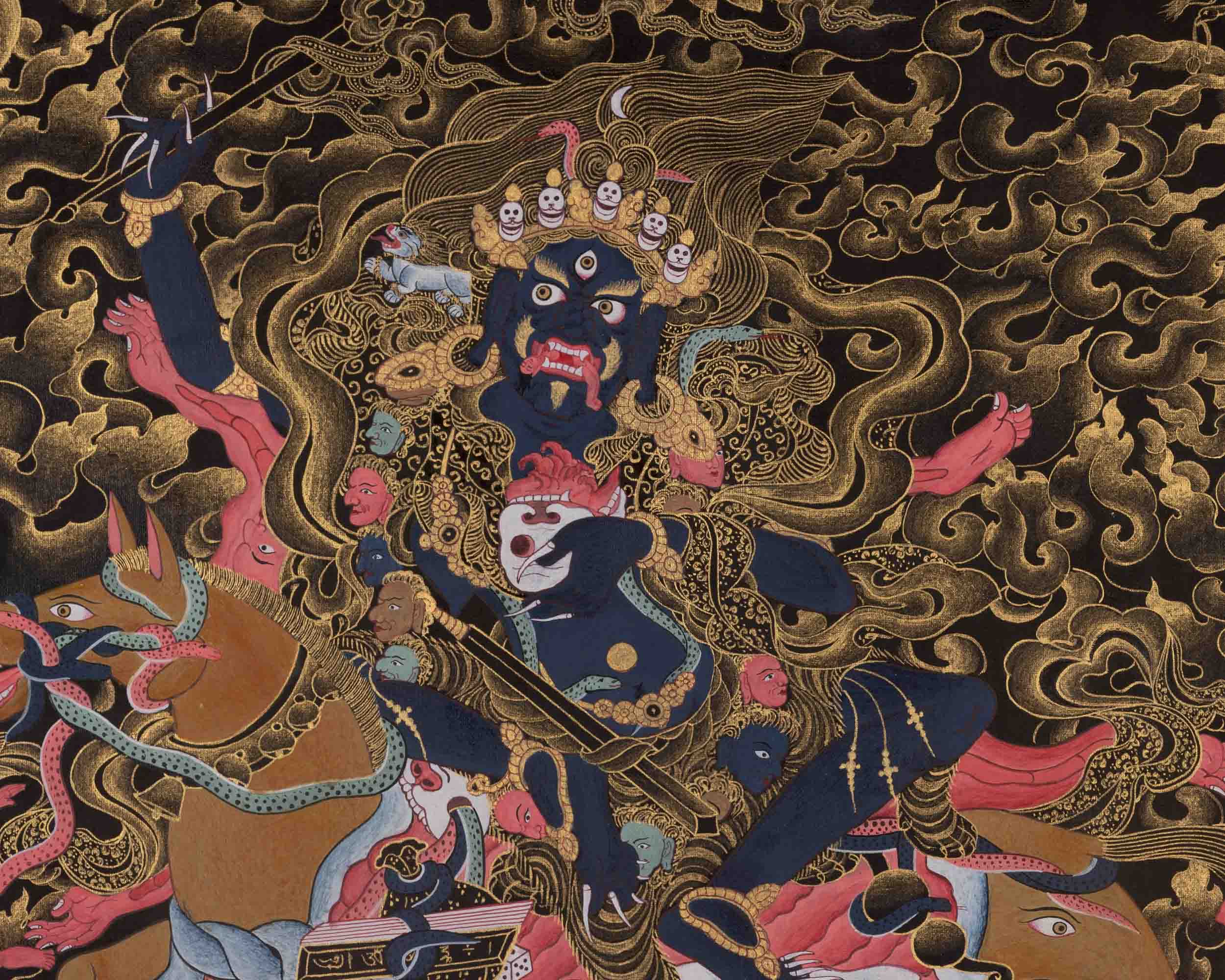 Palden Lhamo | Traditional Tibetan Thangka | Religious Wall Decors