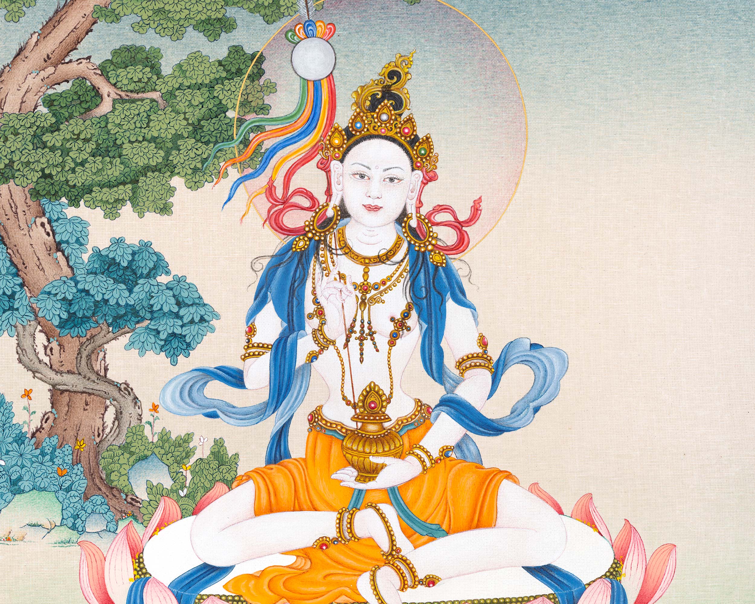 Mandarva Thangka | Long-Life Dakini | Himalayan Buddhist Art