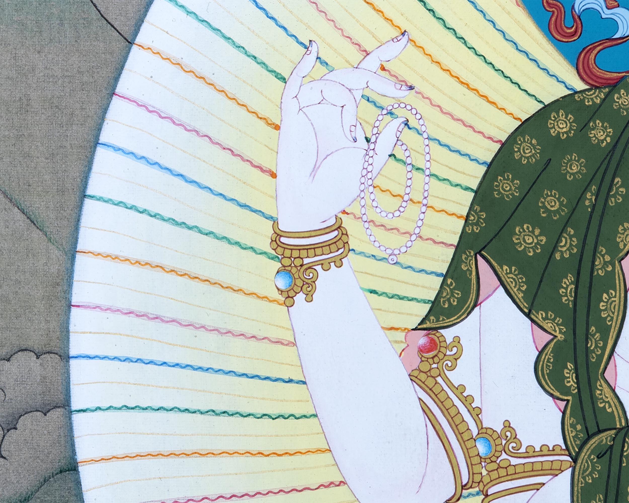 Four Armed Chenrezig Thangka Art | Tibetan Buddhist Deity Of Compassion