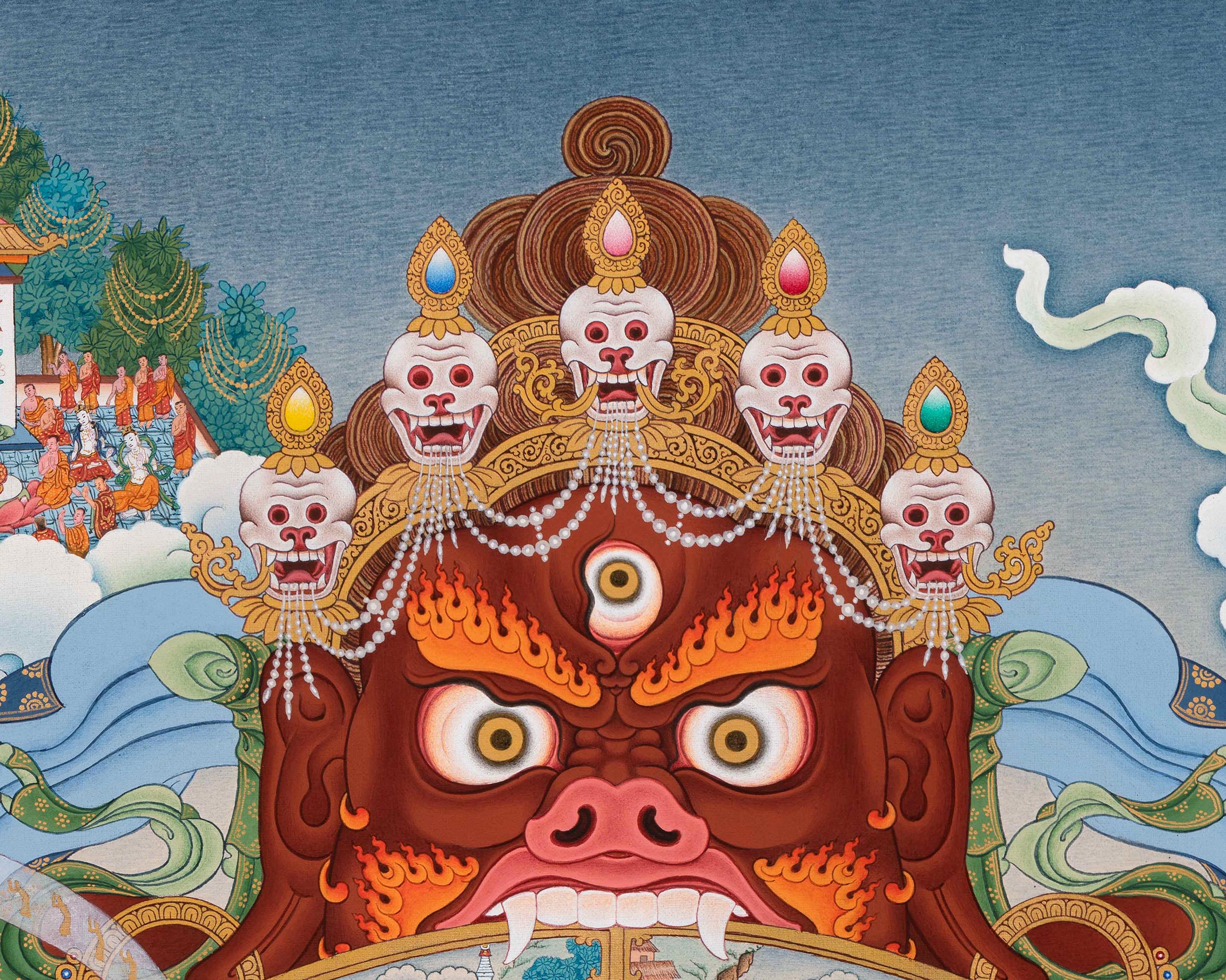 Wheel of Life Thangka Prints | Tibetan Buddhist Mandala Painting