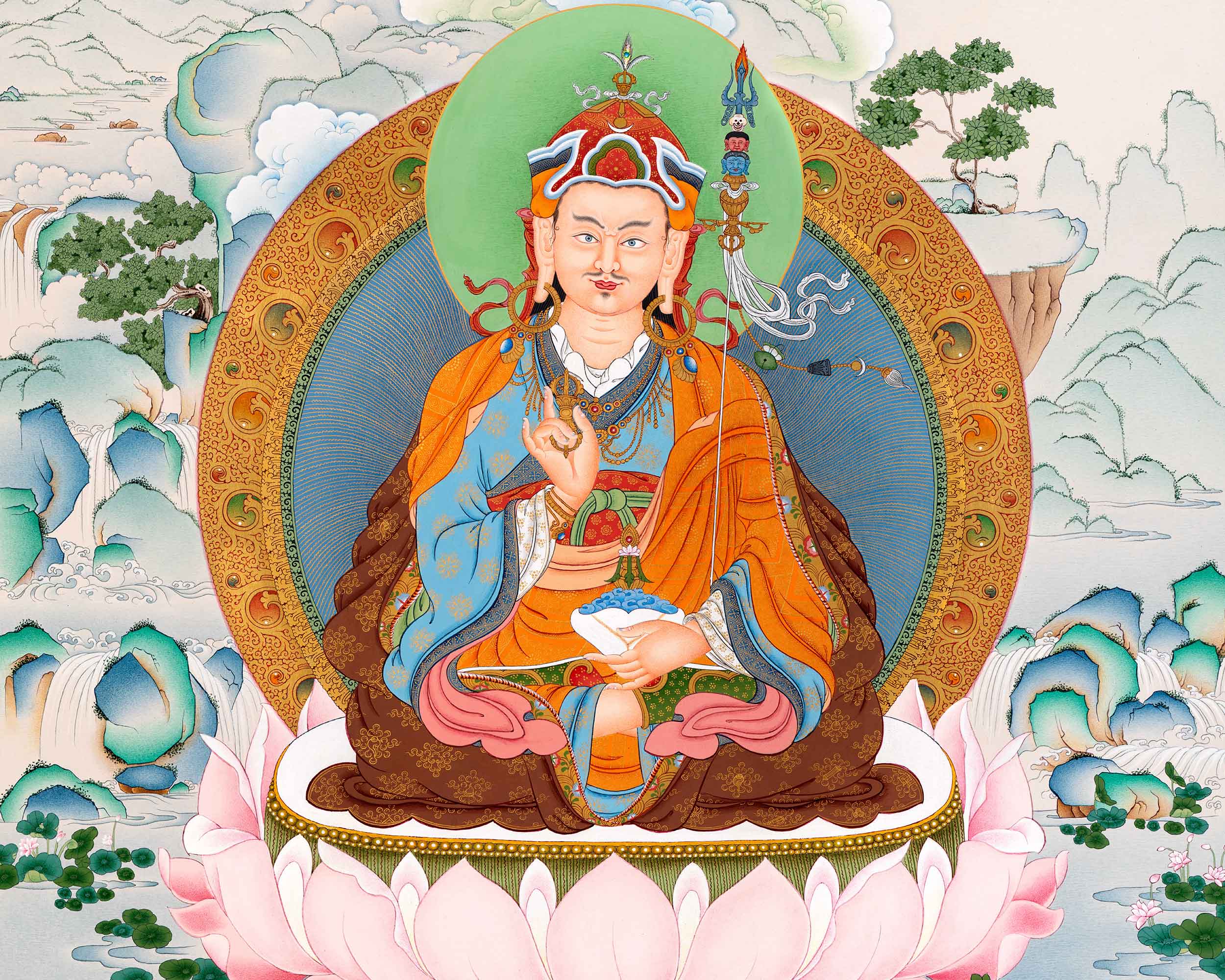 Guru Rinpoche Print Thangka | Tibetan Canvas Print