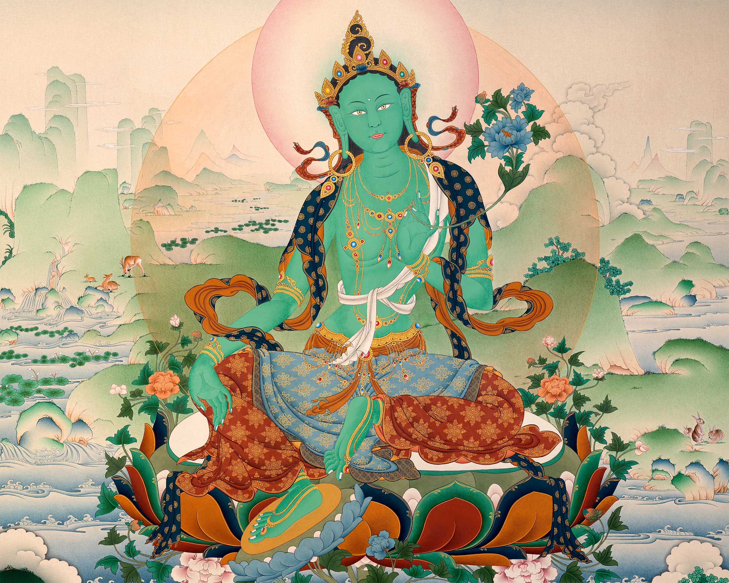 green tara thangka