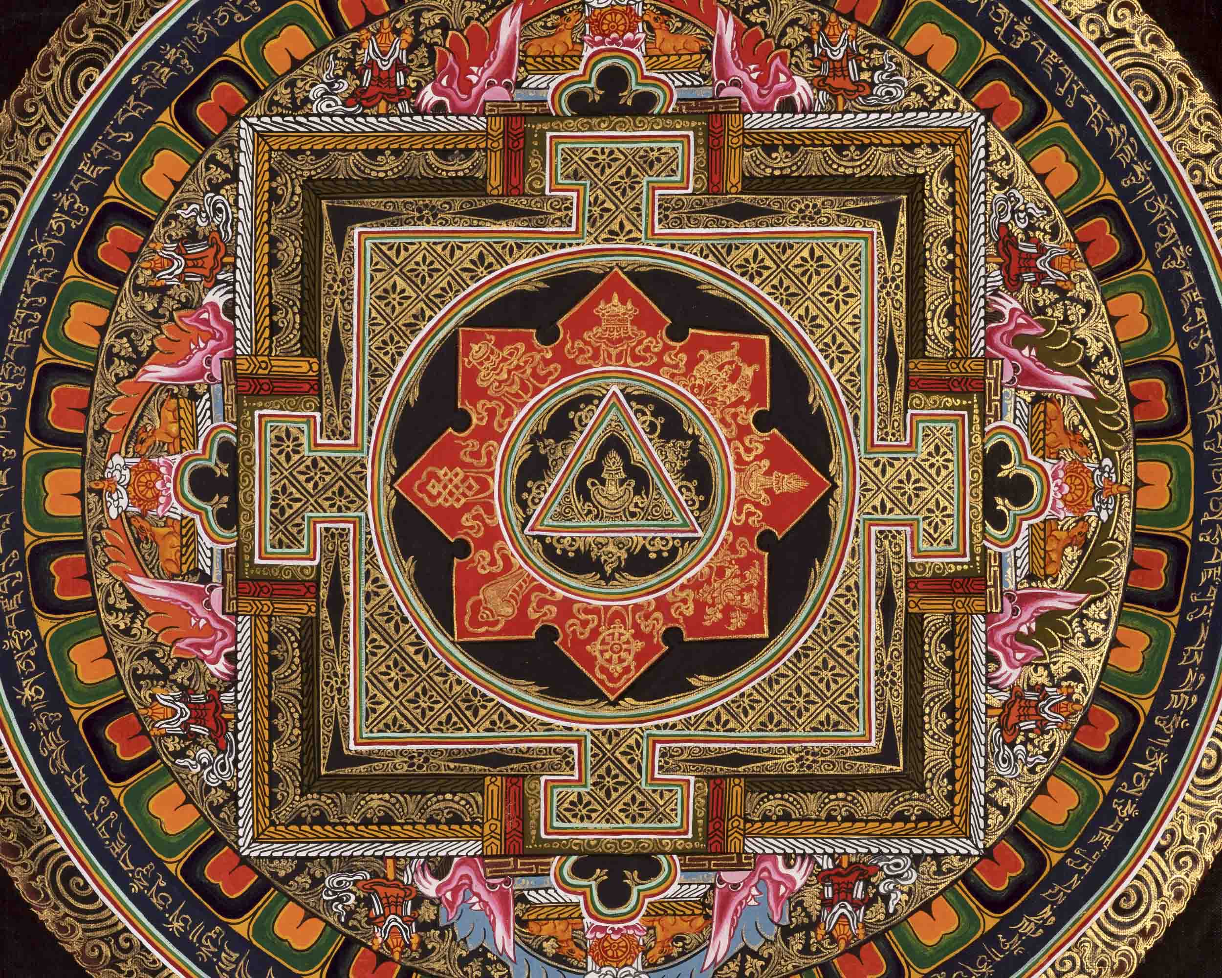 Meditative Mandala Thangka | Traditional Tibetan Art | Wall Decors