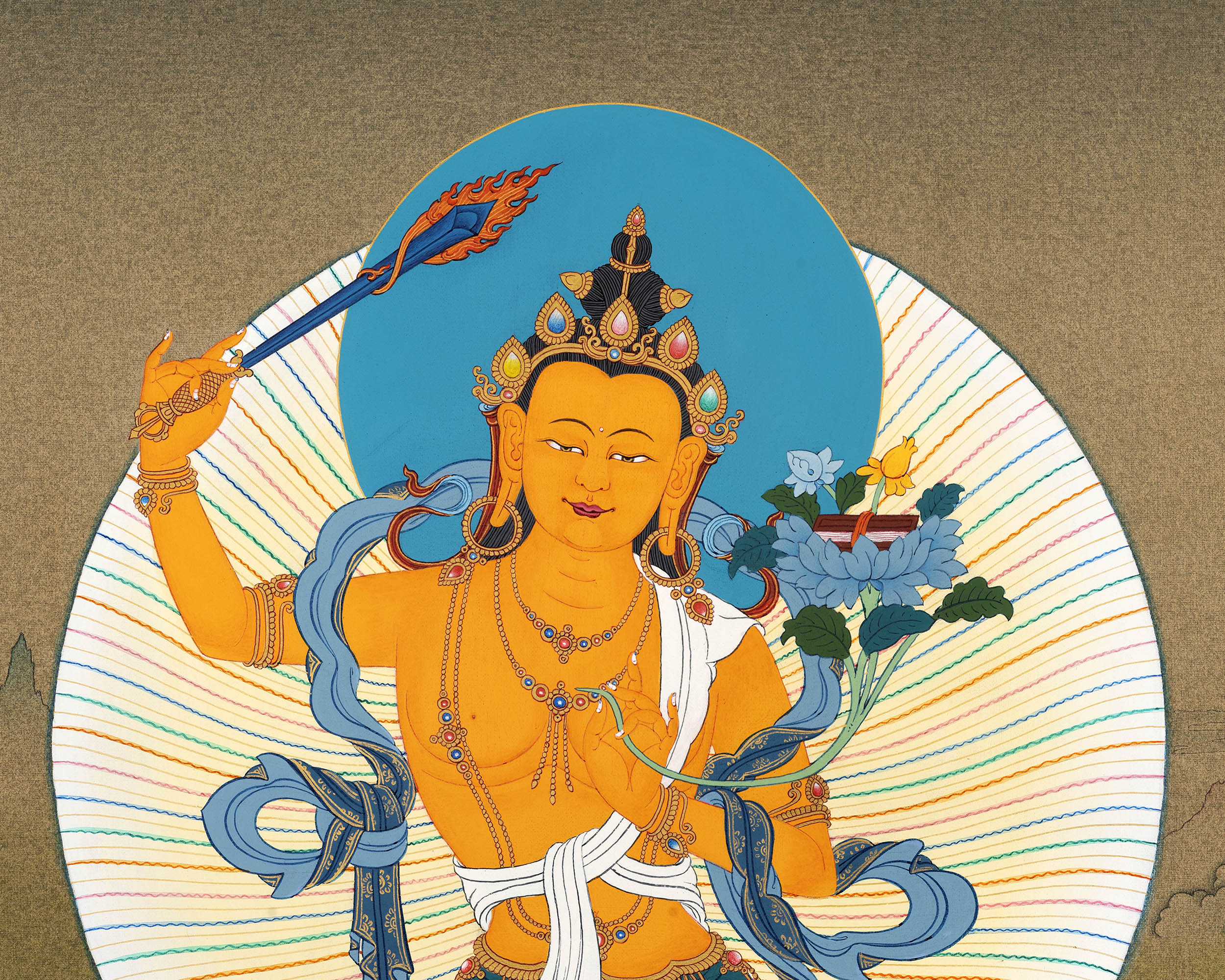 Wisdom Bodhisattva Manjushri Thangka