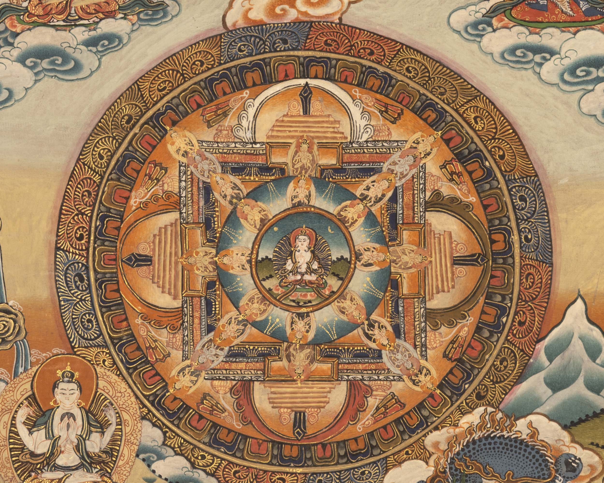 Buddhist Mandala Thangka | Traditional Tibetan Art