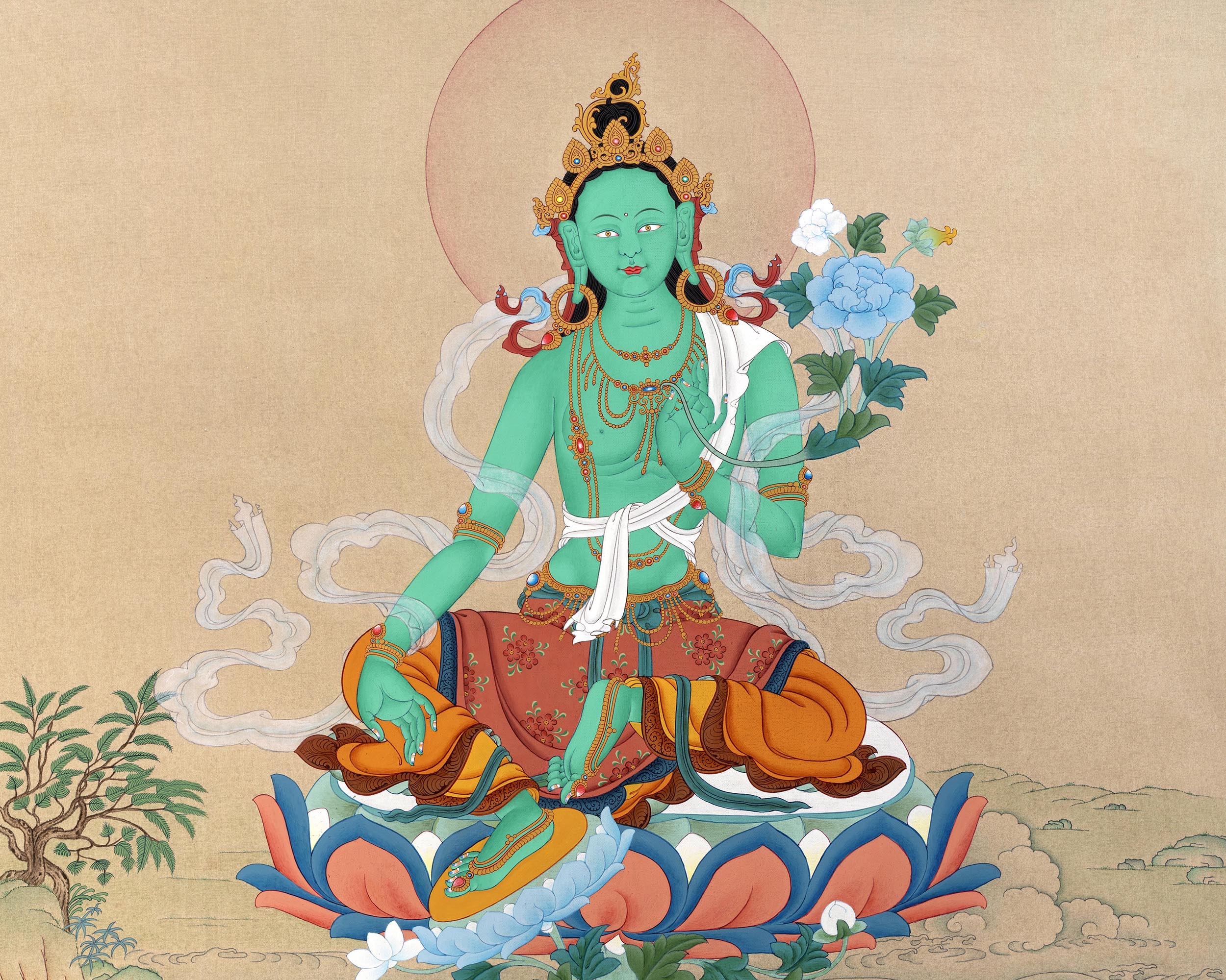 Mother Green Tara | Bodhisattva Deity Thangka