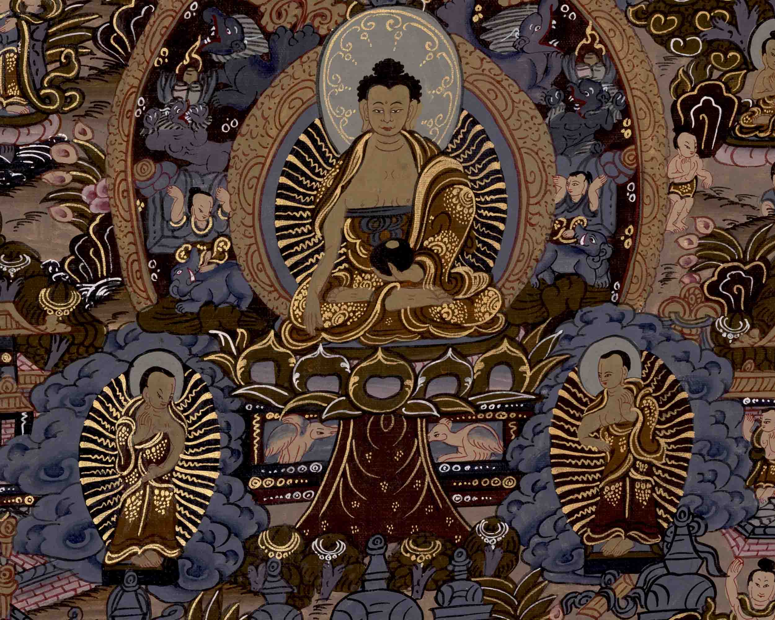 Shakyamuni Buddha Life | Wall Decors | Traditional Thangka Art