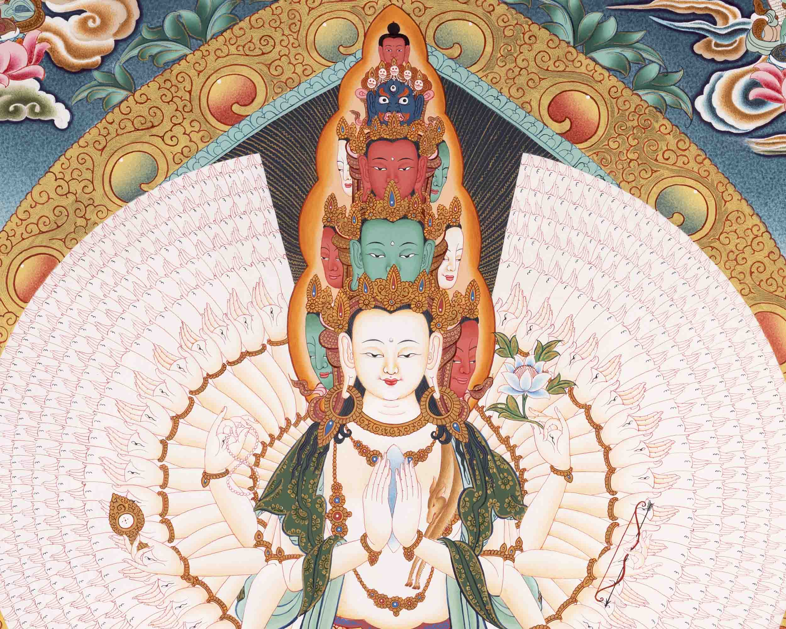 1000 Armed Avalokiteshvara Thangka | Religious Wall Decors
