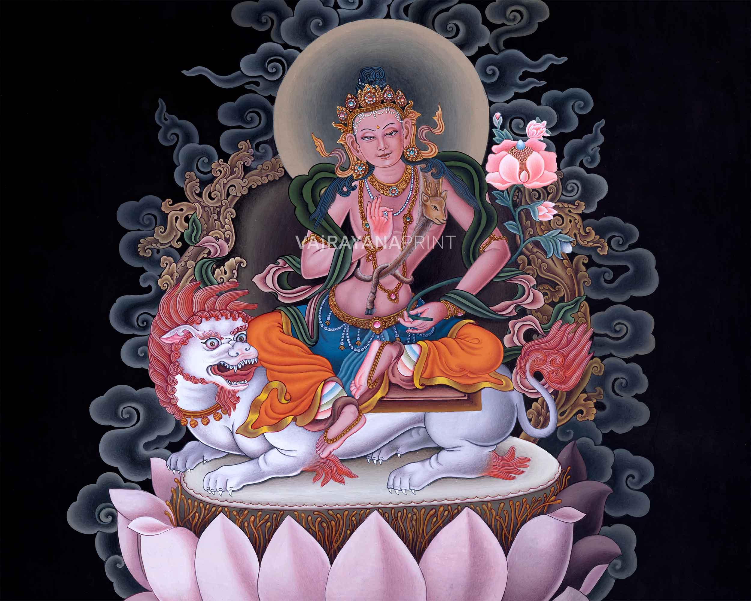 Himalayan Giclee Print For Chenrezig Puja | Traditional Newari Buddhist Painting