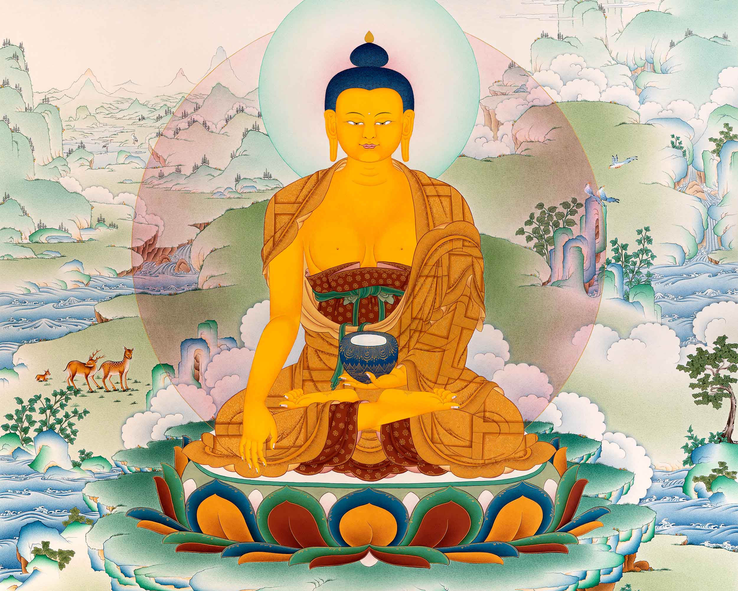 Exclusive Shakyamuni Buddha Thangka | Traditional Tibetan Art