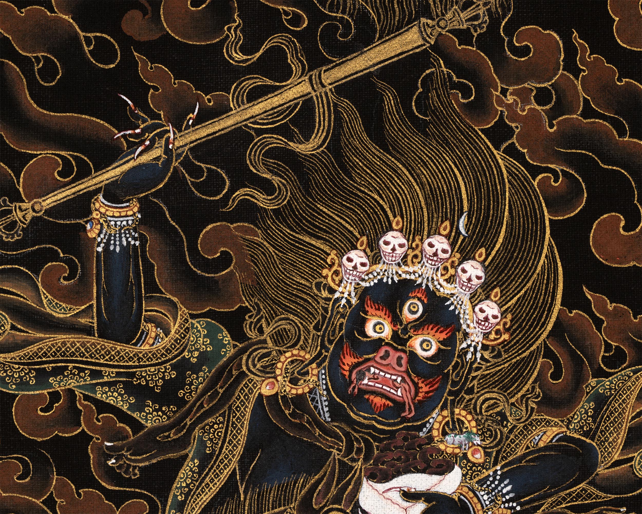 Palden Lhamo Thangka Painting | Hand Painted in Traditional Nakthang Style