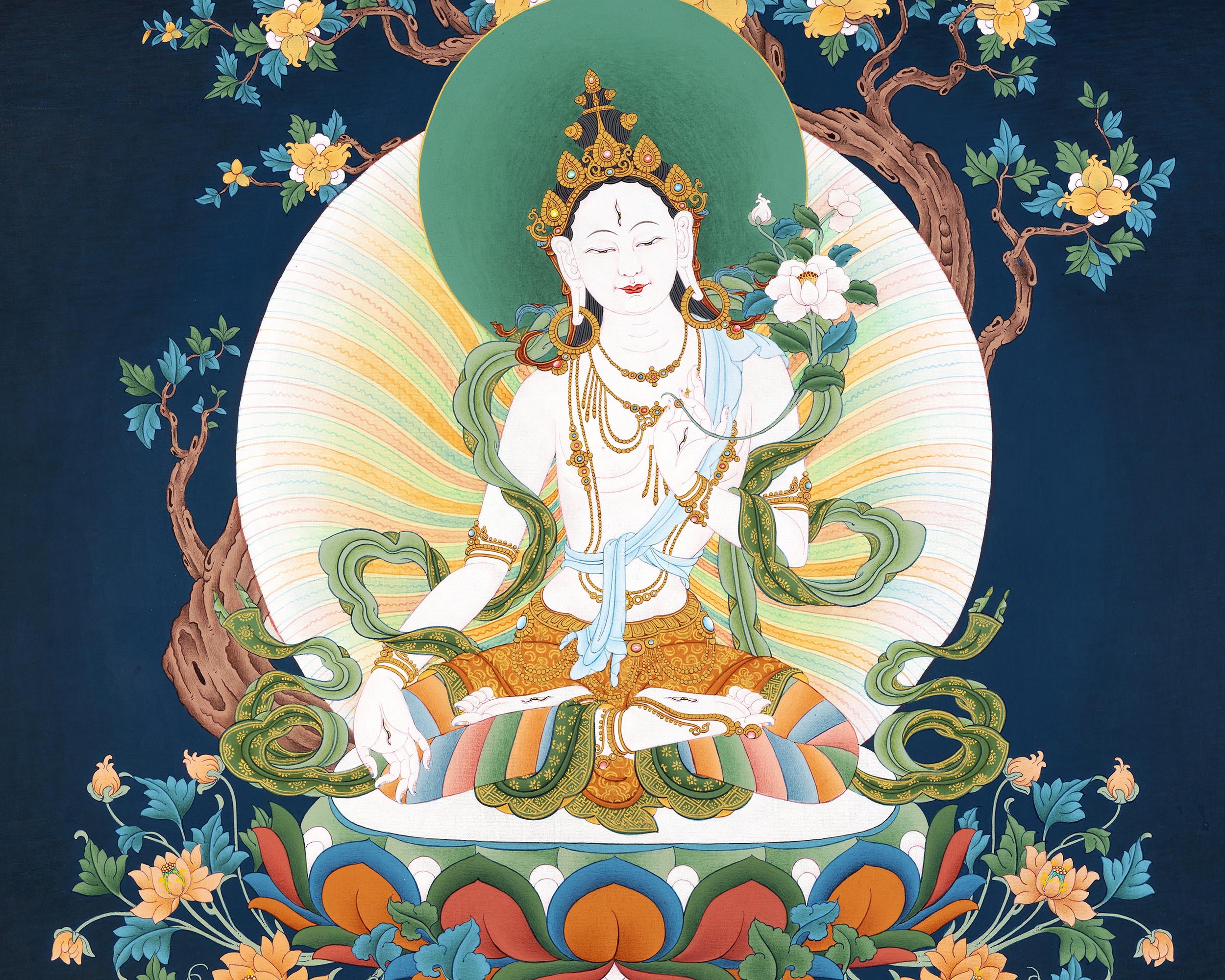 White Tara Thangka | Tibetan Buddhist Art