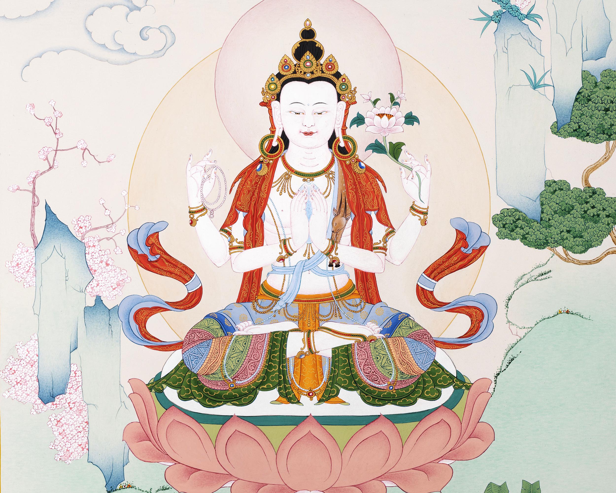 Namo Avalokiteshvara | Tibetan Chenrezig Thangka