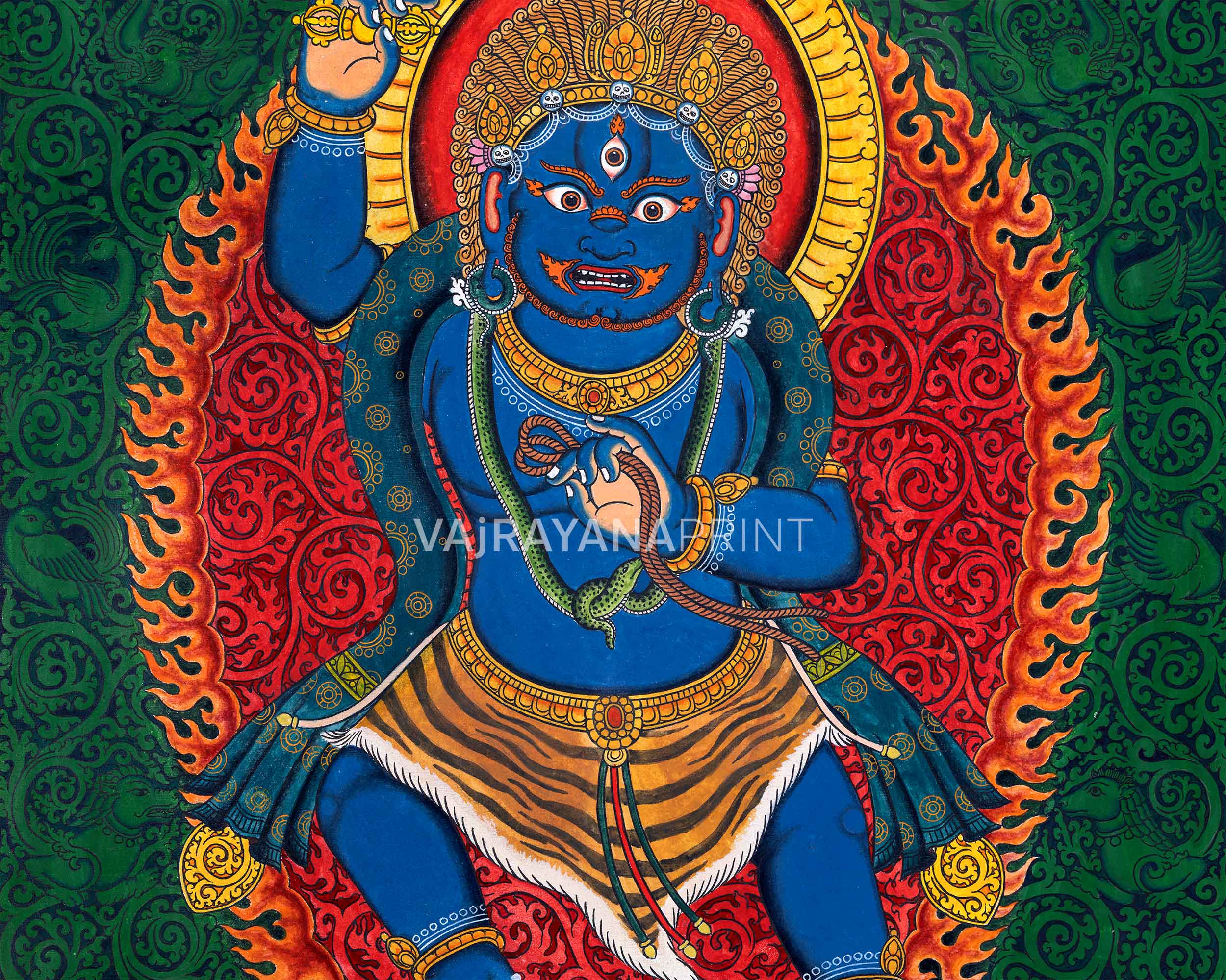 Traditional Vajrapani Art Print For Mindfulness | The Holder Of Thunderbolt Giclee Print