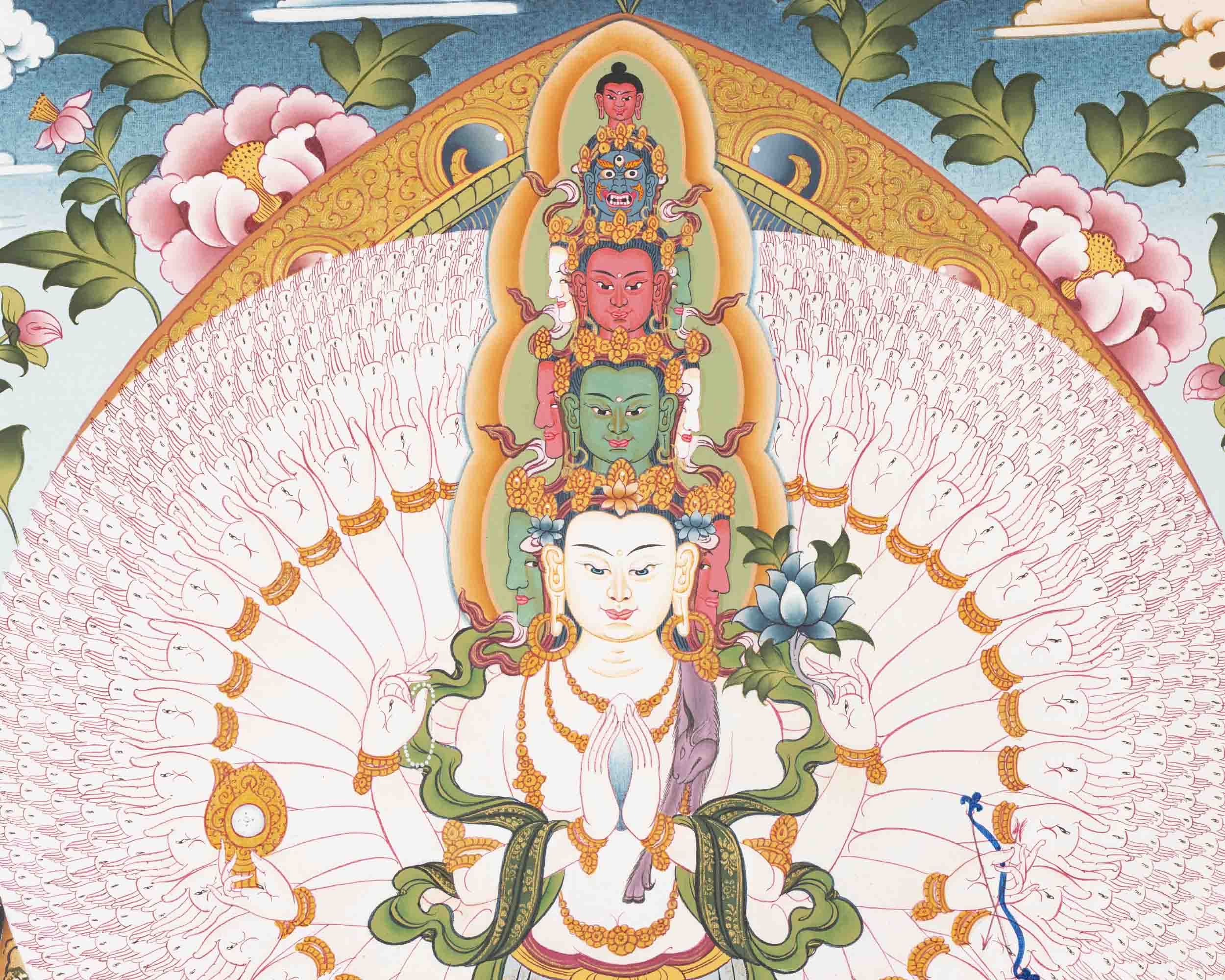 1000 Armed Avalokiteshvara | Traditional Thangka | Wall Decors