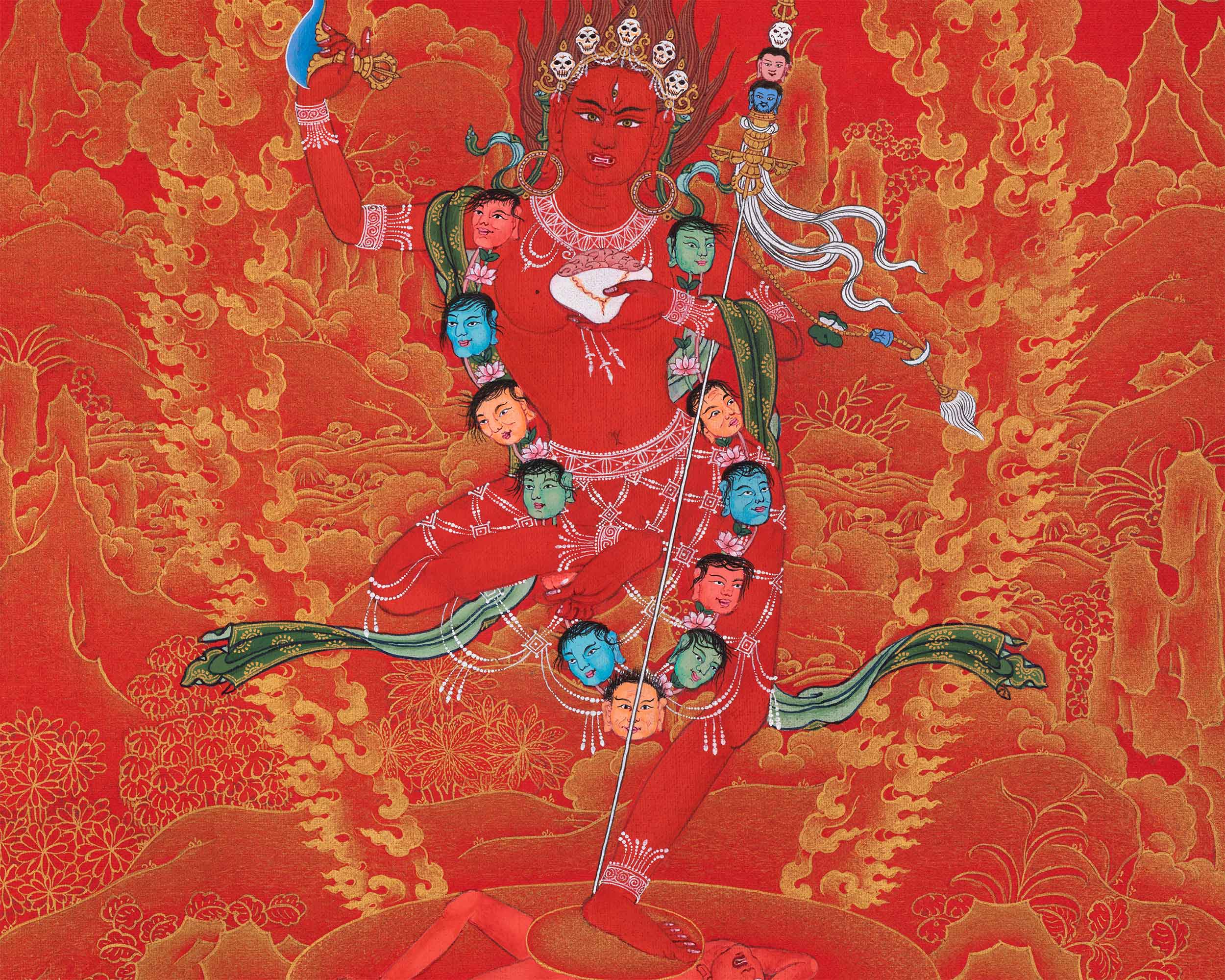 Tibetan Buddhist Thangka Of Dakini Vajravarahi | Buddist Dakini Thangka For Meditation
