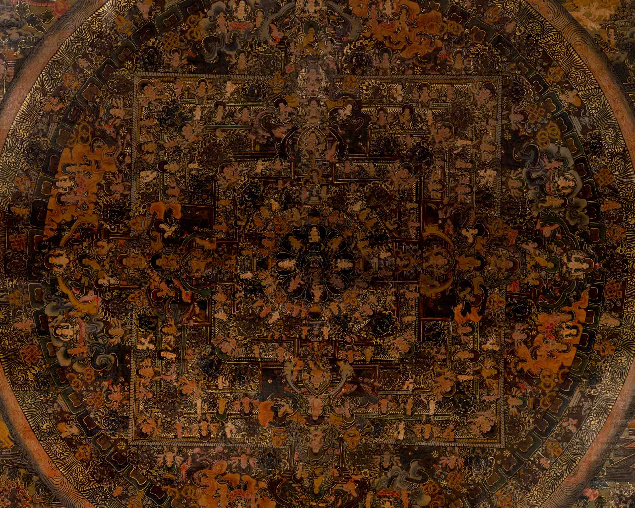 Oil Varnished Heruka Mandala | Traditional Tibetan Thangka | Wall Decors