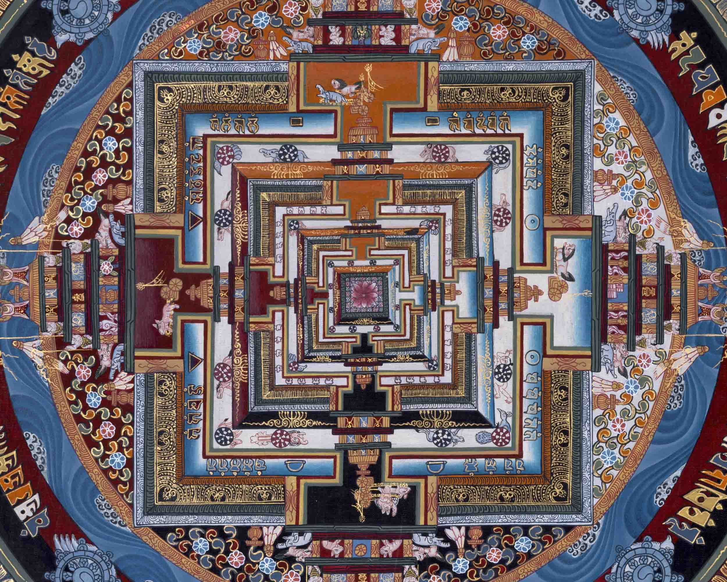 Kalachakra Mandala Thangka | Traditional Tibetan Artwork | Wall Decors