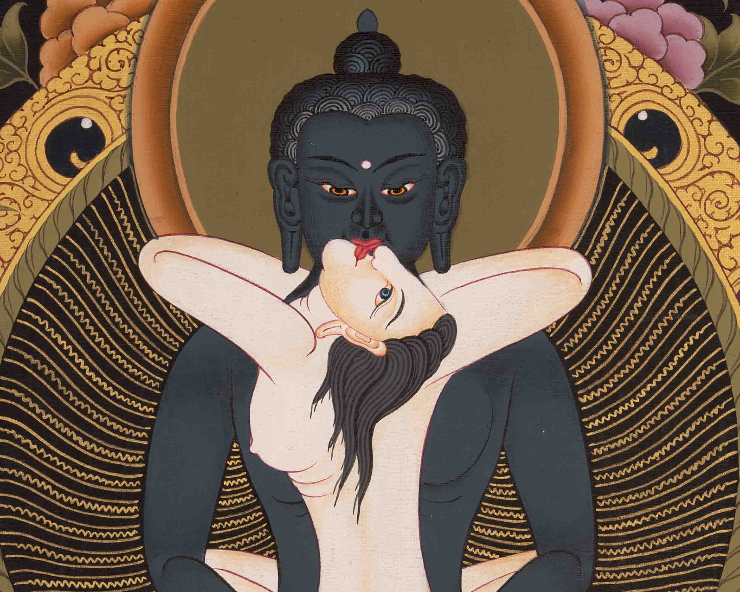 Yab Yum Buddha Thangka | Traditional Buddhist Painting
