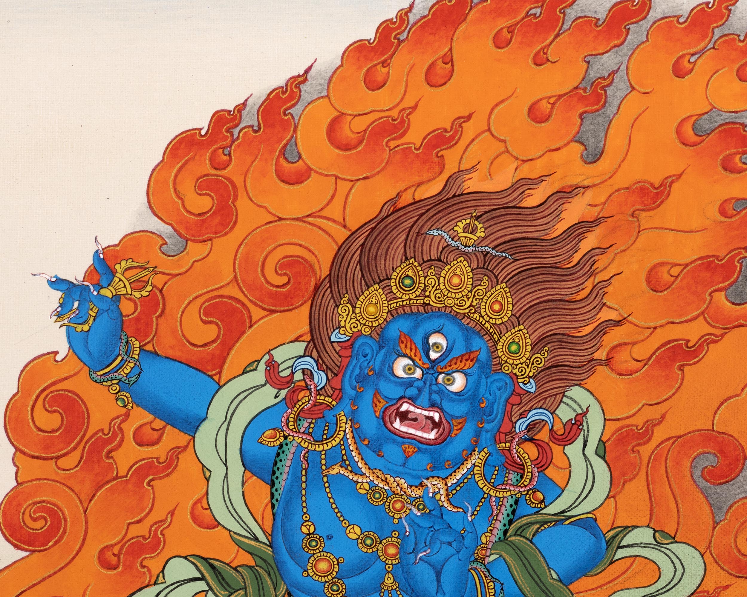 Vajrapani Thangka | Powerful Bodhisattva Painting