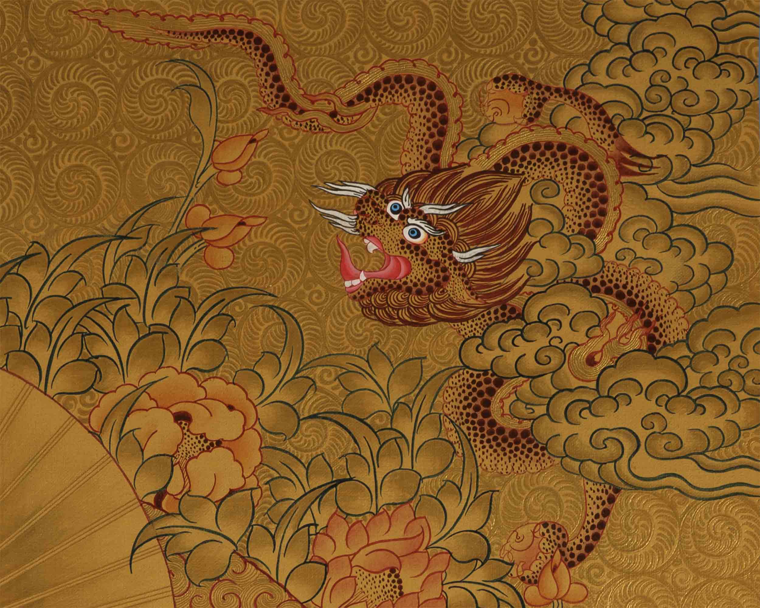 Gold Style Manjushree Thangka | Home Wall Hanging Thanka