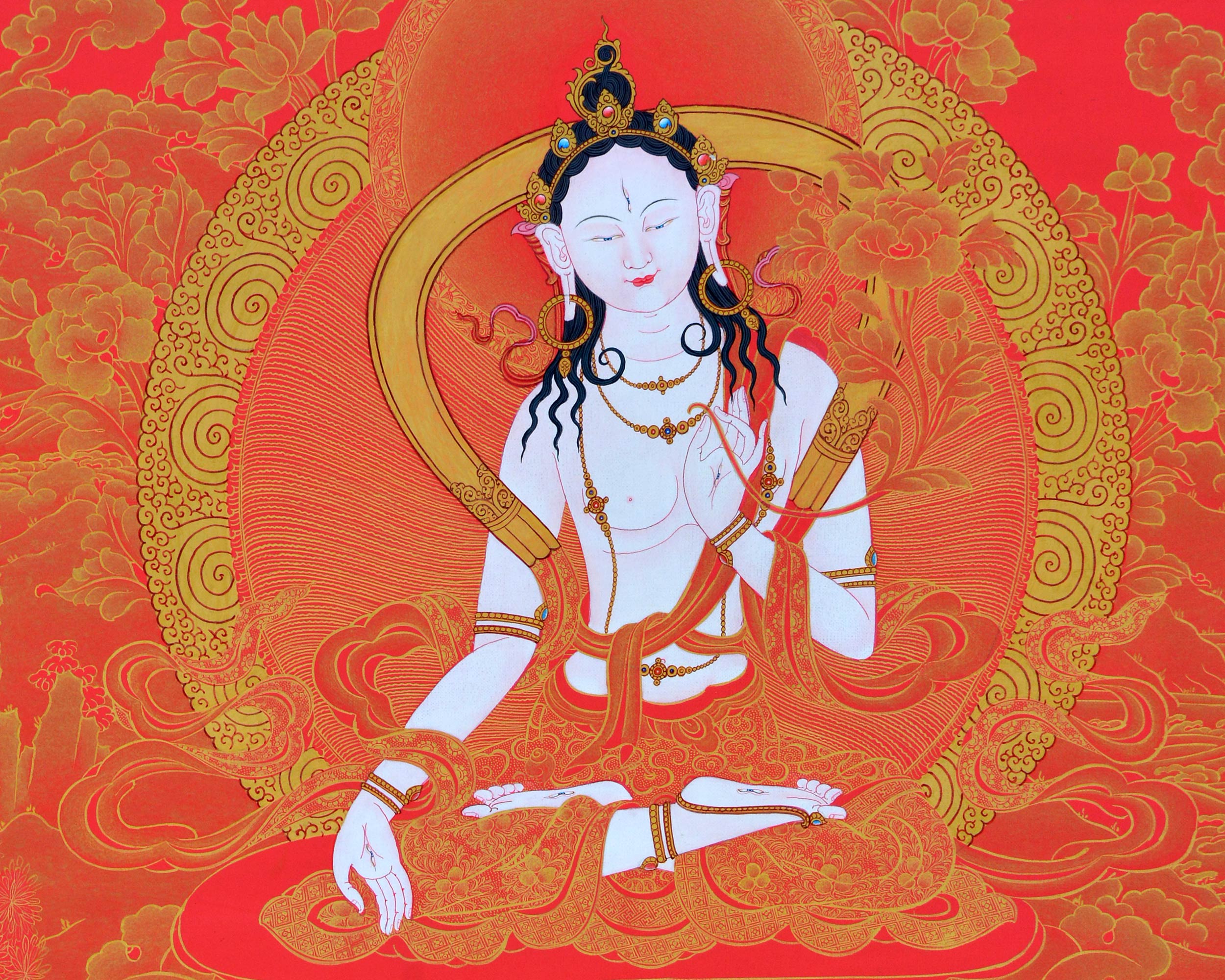 white tara thangka