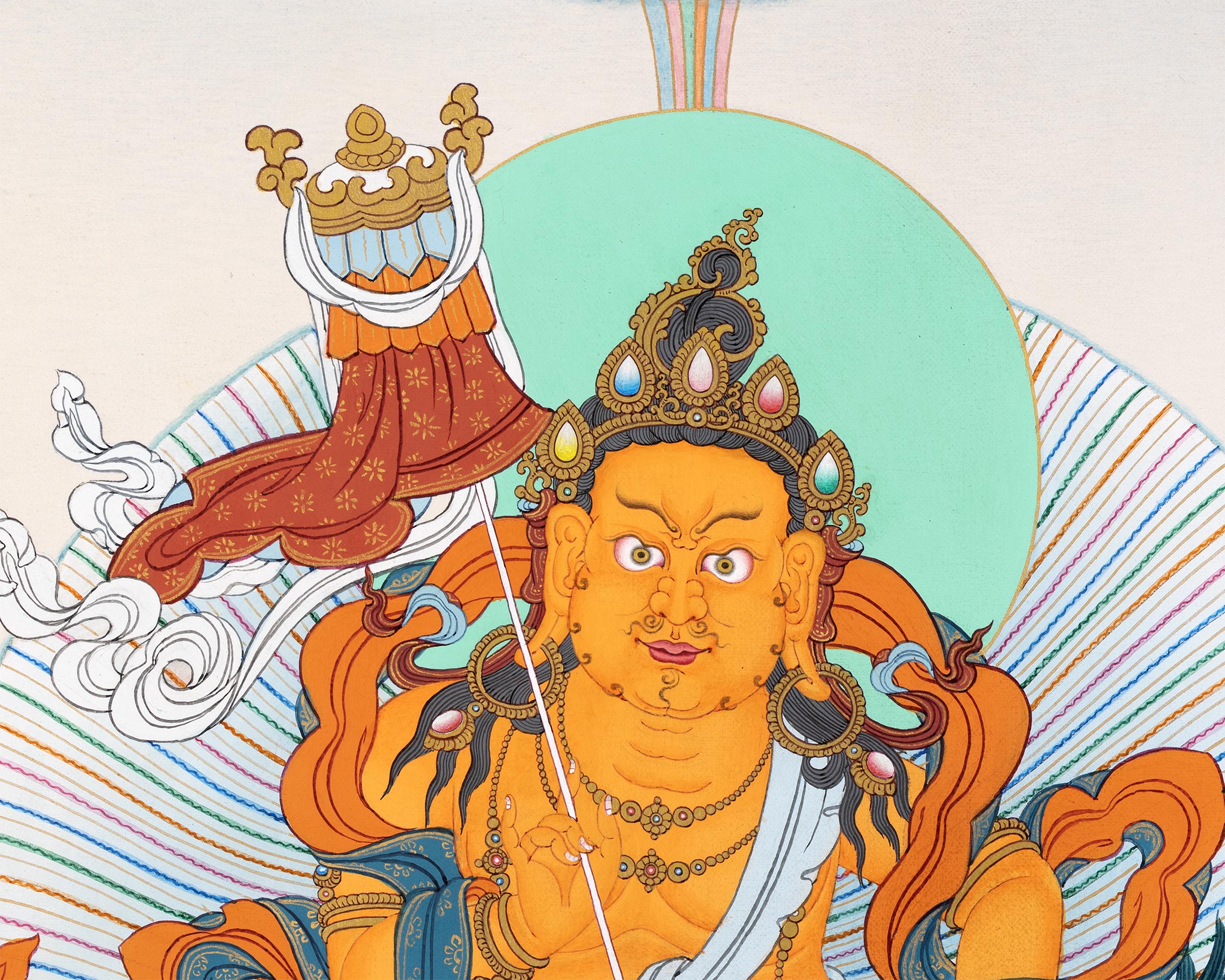 Namtoshe Thangka | Jambala Vasundhara | Tibetan Buddhist Wealth Deities