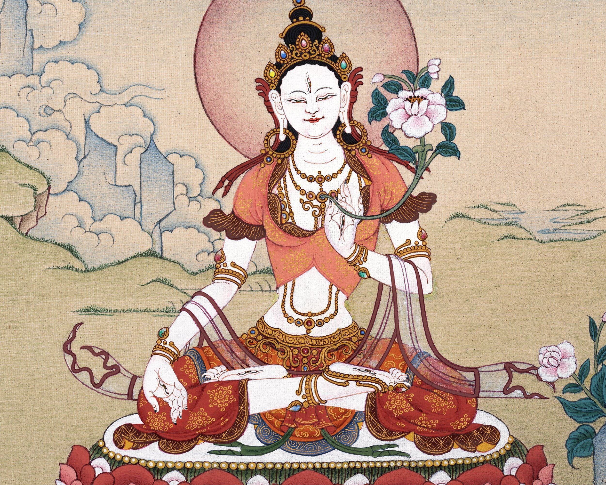 white tara thangka
