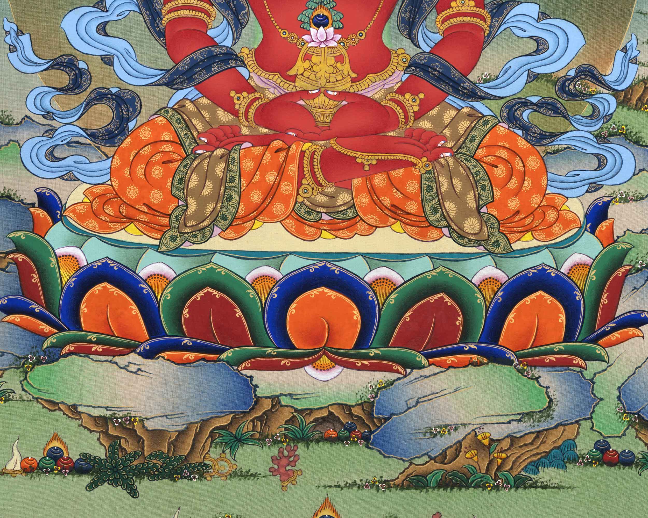 Buddhist Deity Amitayus Long Life Practice Print | High Quality Giclee Print | Spiritual Room Decoration