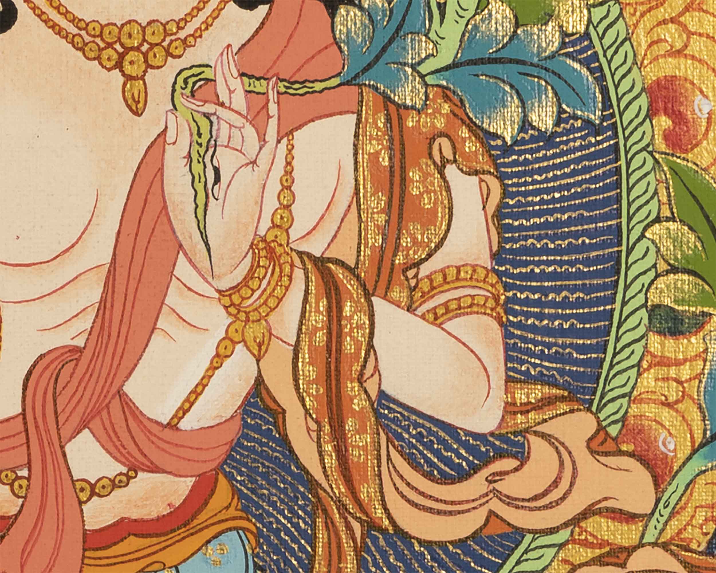 Handpainted White Tara | Tibetan Buddhist Art