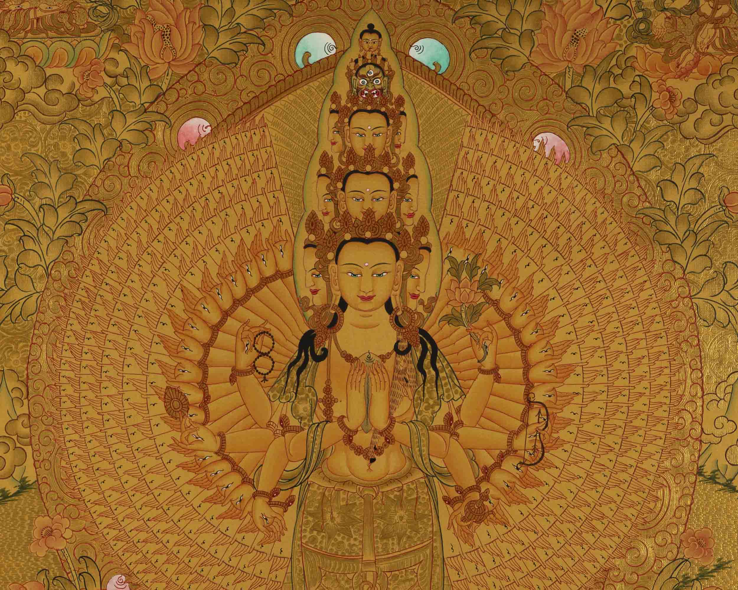 1000 Armed Avalokiteshvara Thangka | Wall Hanging Decoration