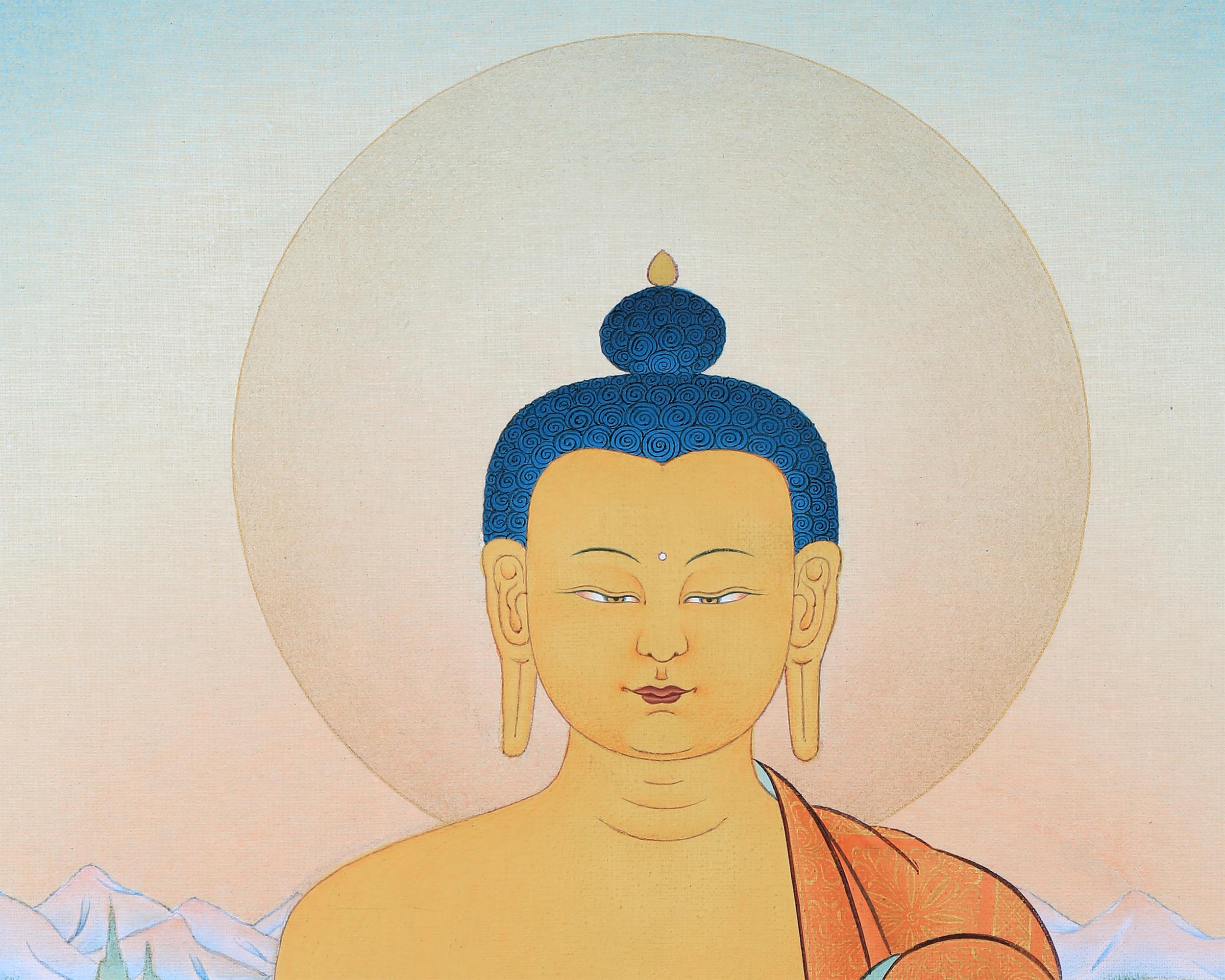 Buddha Shakyamuni, Tibetan Thangka Art