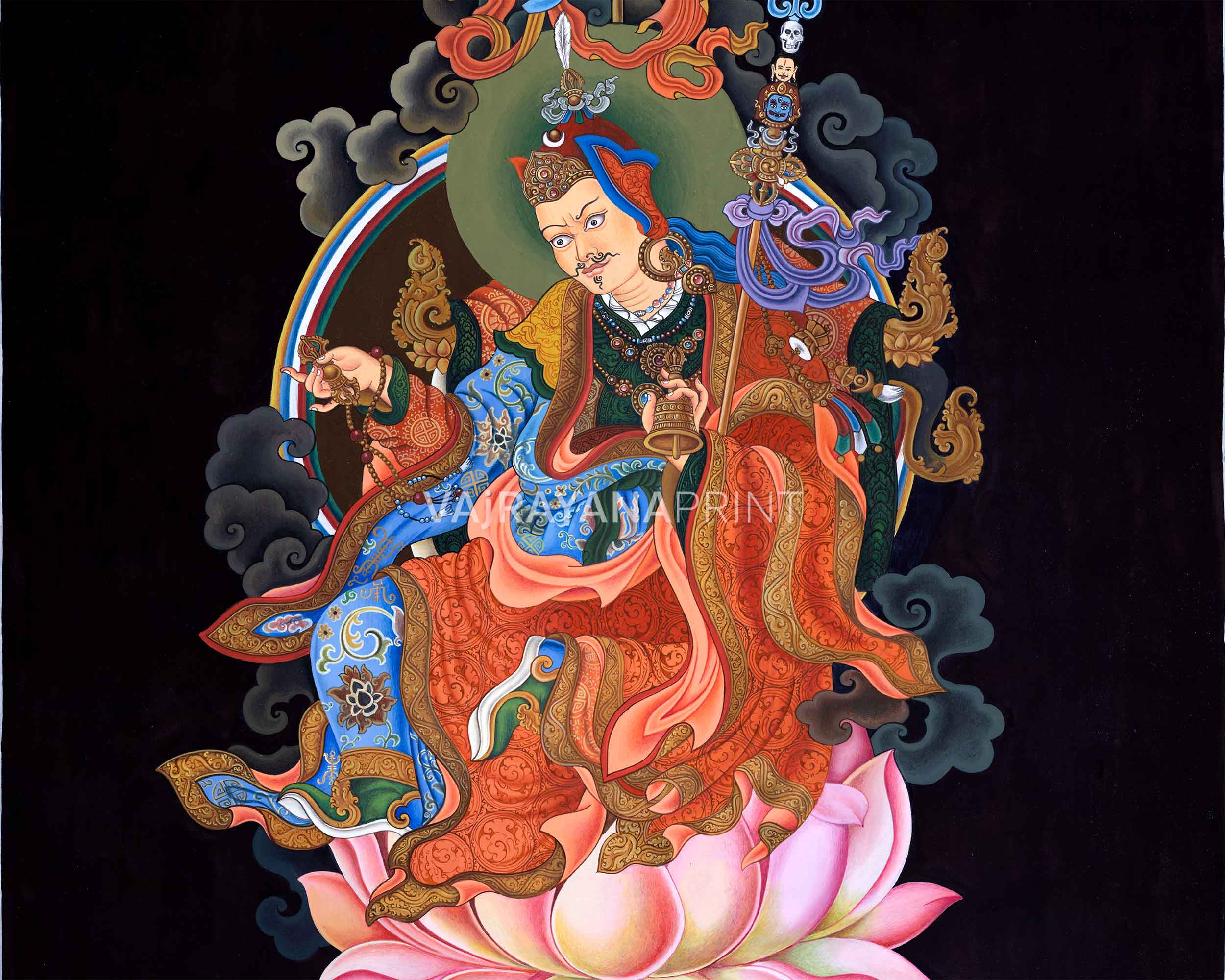 Traditional Giclee Print For Guru Rinpoche Puja | High Quality Giclee Print Of Lotus Born Master