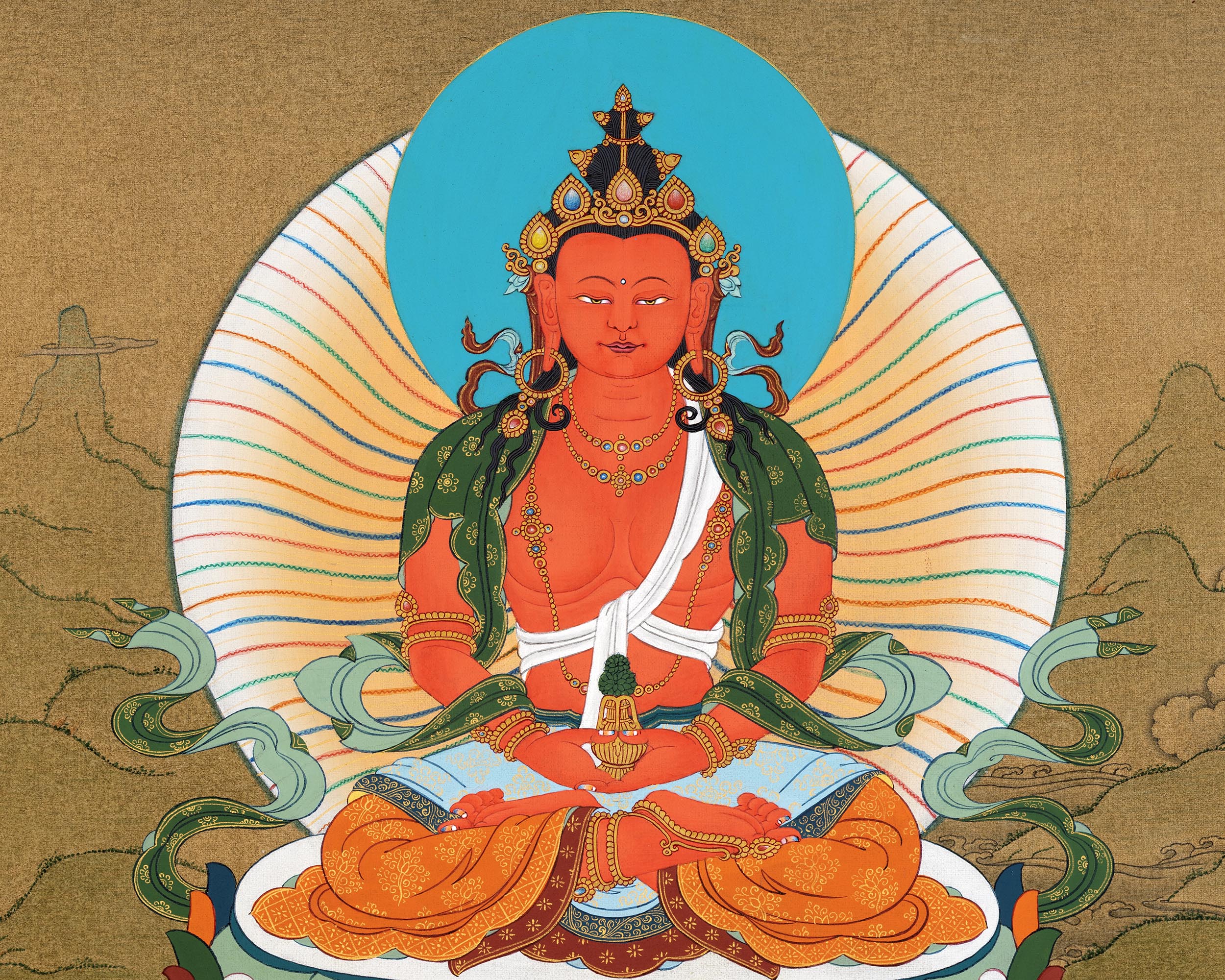 Amitayush Thangka Print