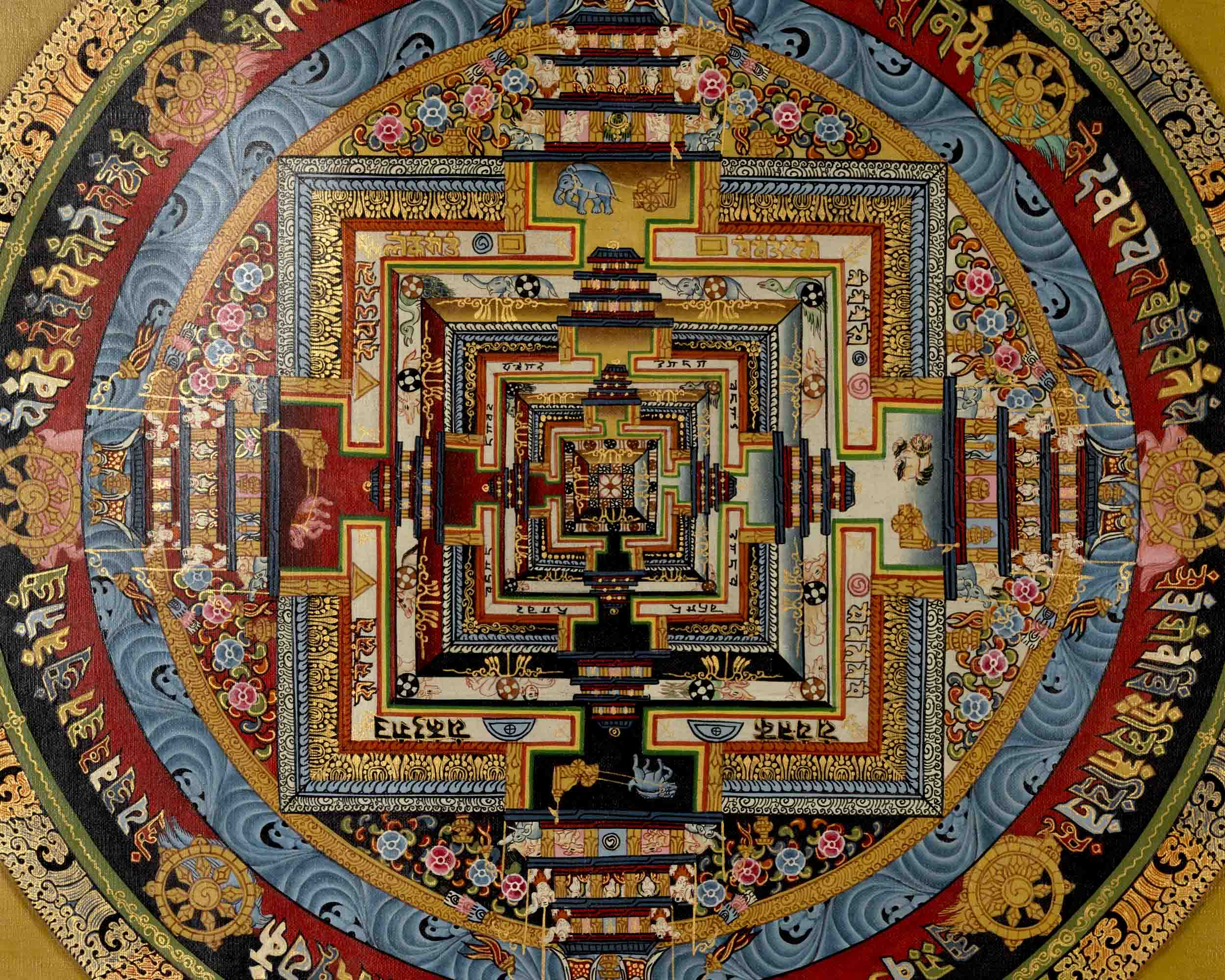 Kalachakra Mandala | Traditional Tibetan Thangka | Wall Decors