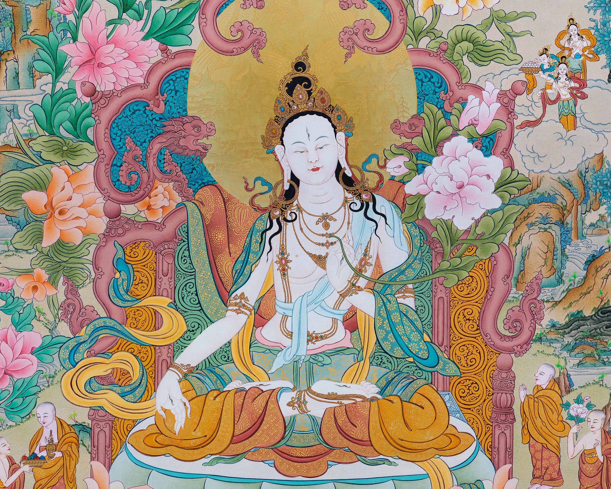 white tara thangka