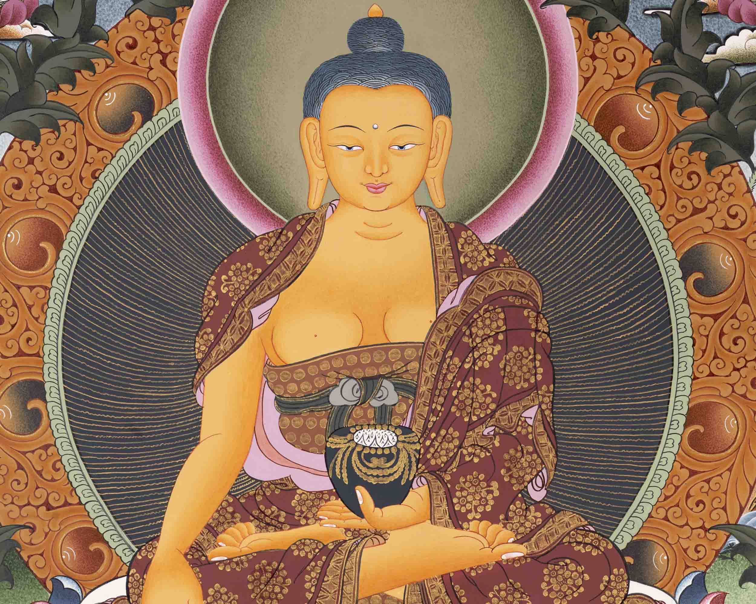 Shakyamuni Buddha Thangka | Yoga Meditation Canvas Art