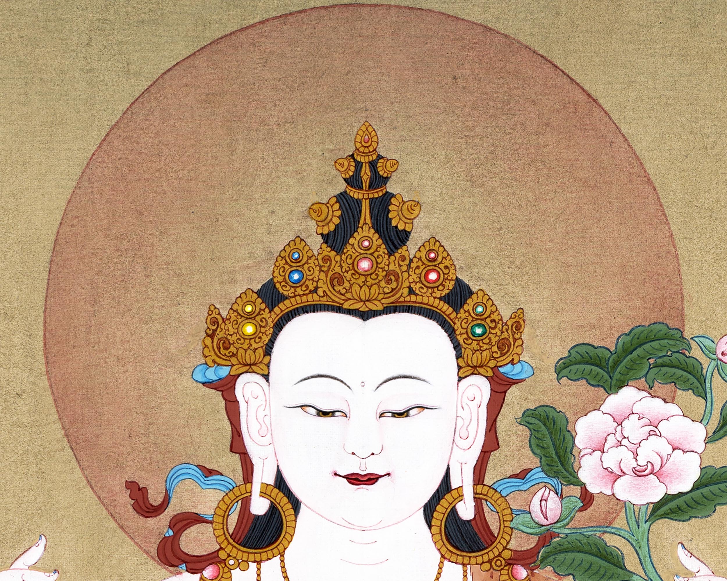 Chenrezig | Four Arms Avalokiteshvara Thangka | Bodhisattva Painting